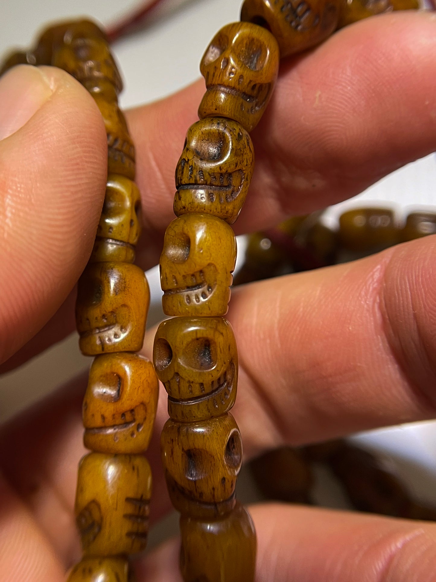 Real Tibetan Old Antique Skull Bracelet Mala Prayer Beads Kapala Bone Rosary Himalayan Genuine 108 Buddhism Worry Necklace Amulet