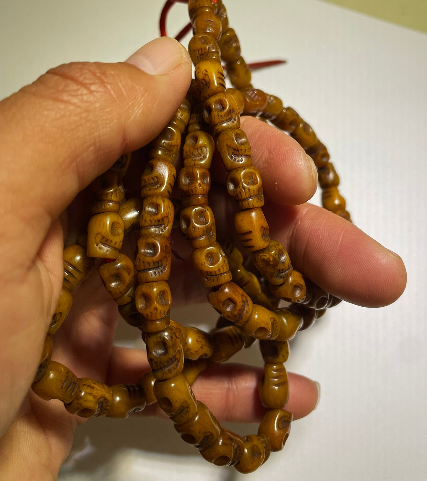 Real Tibetan Old Antique Skull Bracelet Mala Prayer Beads Kapala Bone Rosary Himalayan Genuine 108 Buddhism Worry Necklace Amulet
