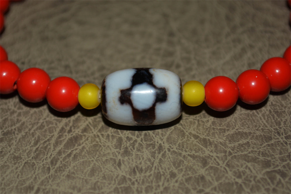 Real Tibetan Old Antique Three Eyes Dzi Bead Amulet Pendant Himalaya Agate Genuine Pure Gzi Talisman Bracelet