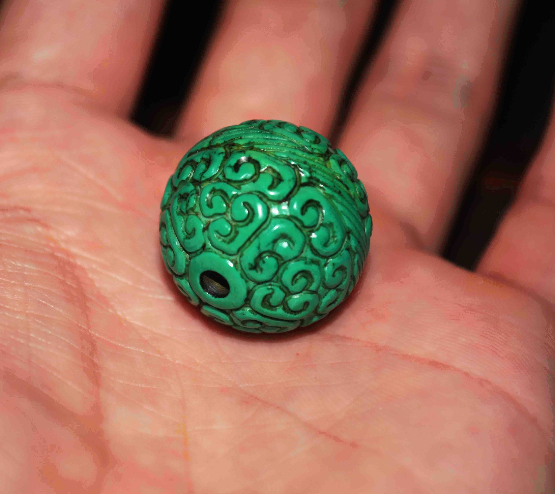 Real Tibetan Old Antique Turquoise Bead Pendant Bracelet Amulet Genuine Himalaya Talisman