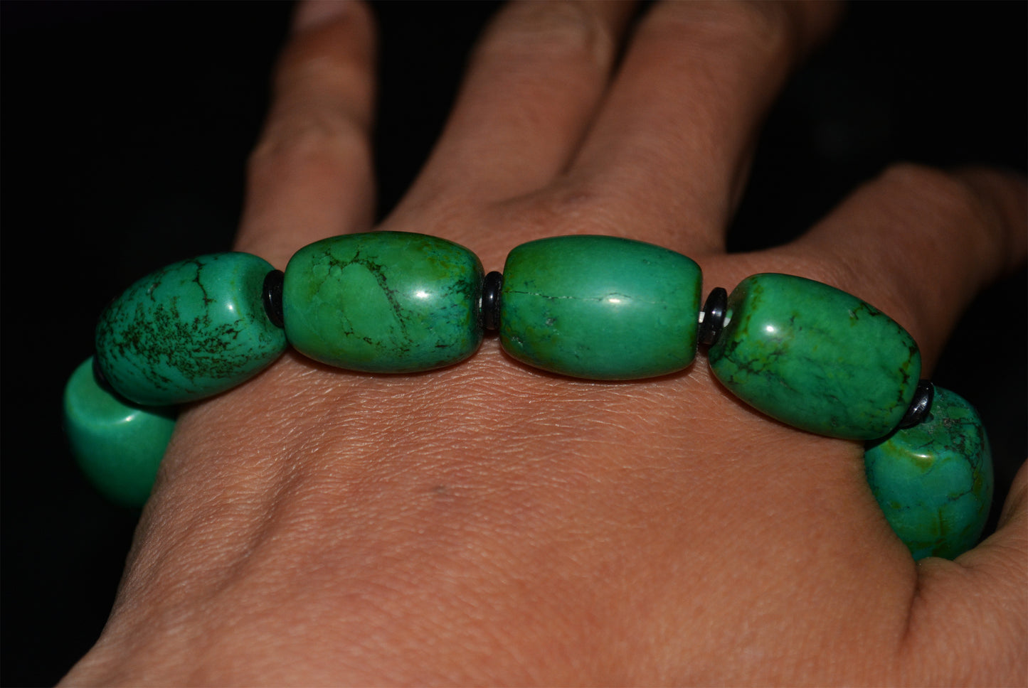 Real Tibetan Old Antique Turquoise Stone Bracelet Mala Prayer Beads Genuine Rosary Worry
