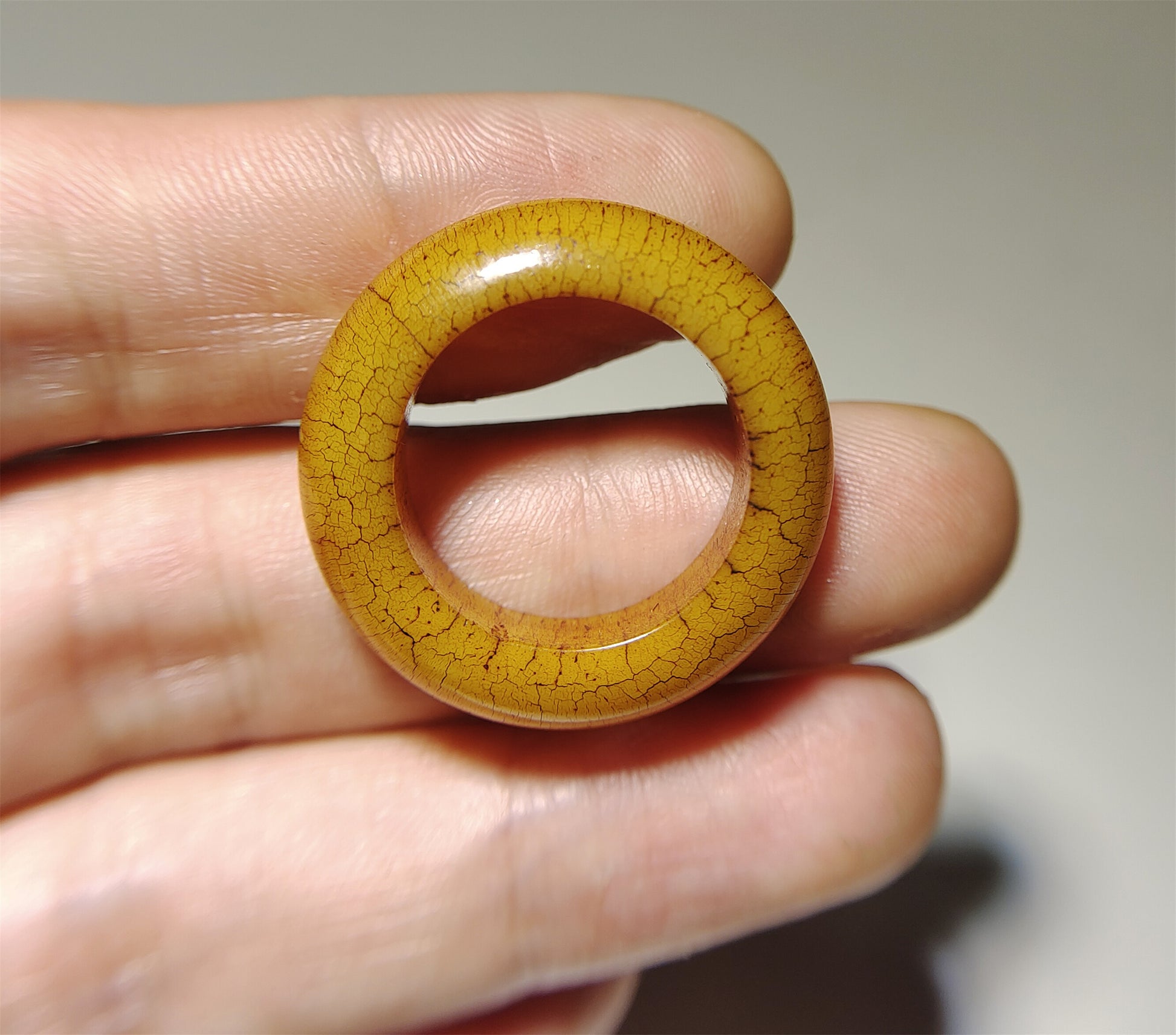 Real Tibetan Old Antique Yak Bone Pendant Ring Amulet Mala Prayer Kapala Bead Doughnut Lucky Talisman Donut