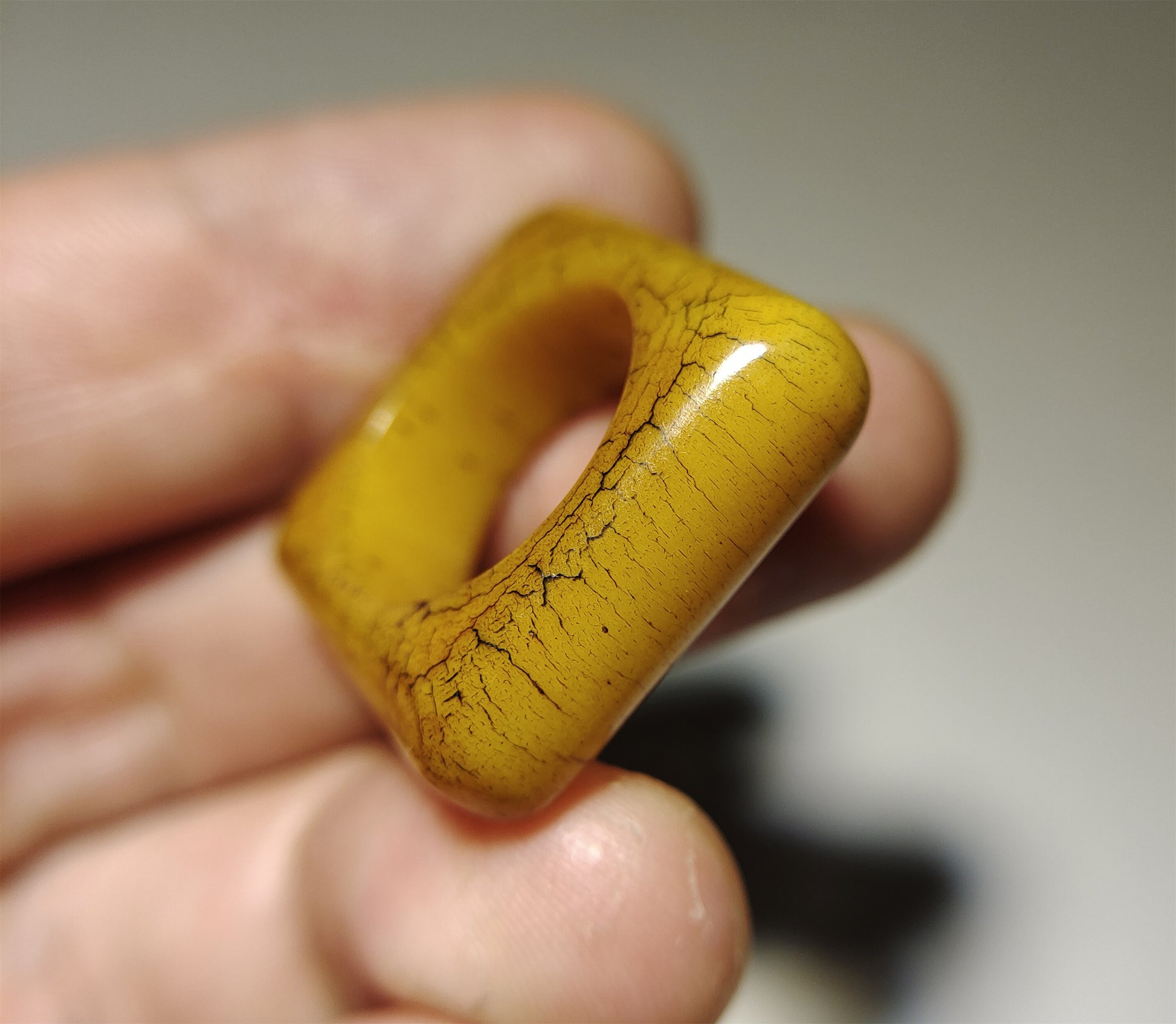 Real Tibetan Old Antique Yak Bone Pendant Ring Amulet Mala Prayer Kapala Bead Doughnut Lucky Talisman Donut