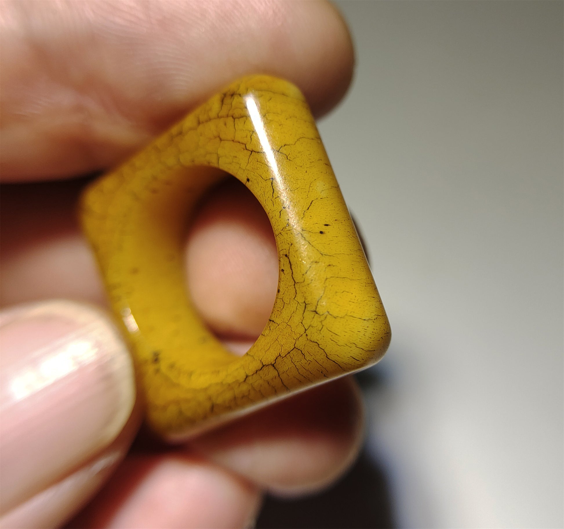Real Tibetan Old Antique Yak Bone Pendant Ring Amulet Mala Prayer Kapala Bead Doughnut Lucky Talisman Donut