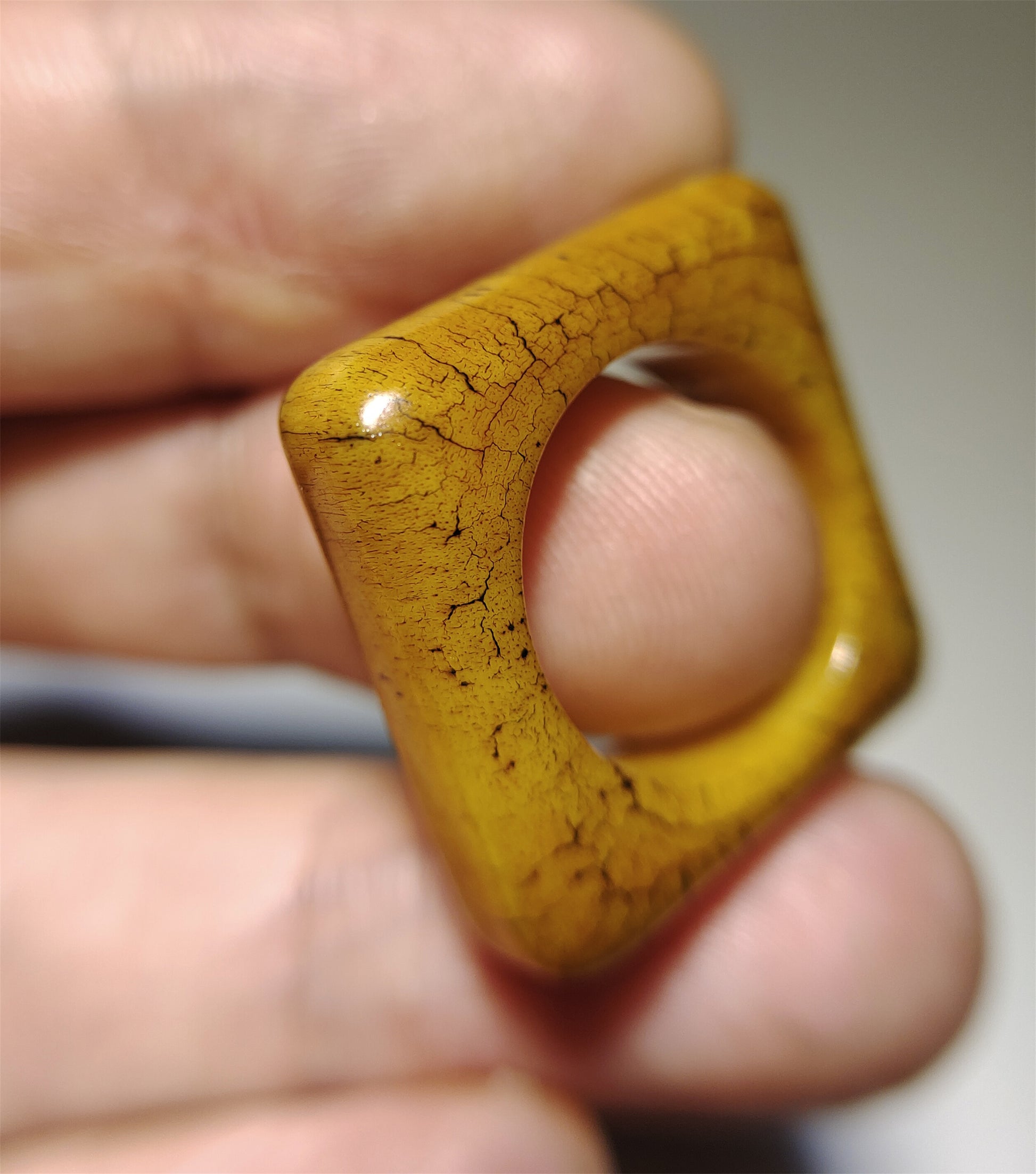 Real Tibetan Old Antique Yak Bone Pendant Ring Amulet Mala Prayer Kapala Bead Doughnut Lucky Talisman Donut