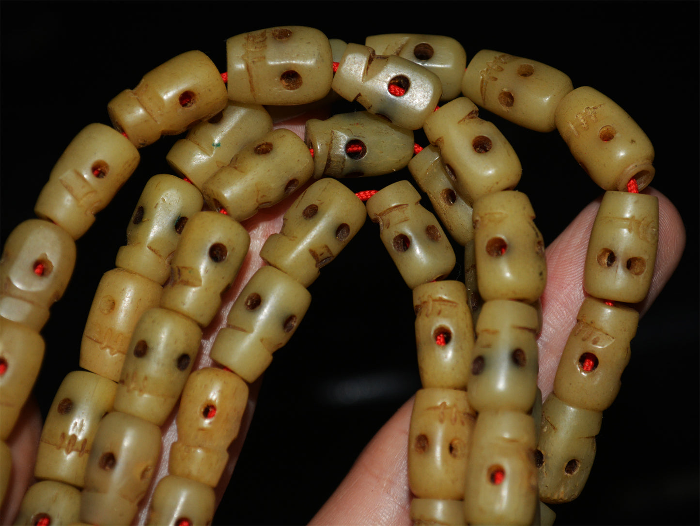 Real Tibetan Old Antique Yak Bone Skull Mala Prayer Beads Bracelet Rosary Himalayan Genuine 108 Buddhism Worry Amulet