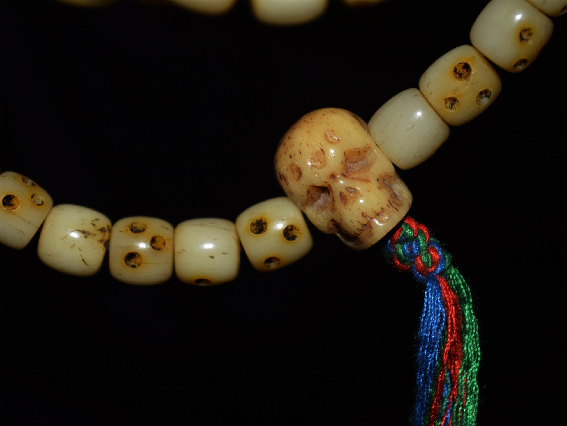 Real Tibetan Old Antique Yak Bone Skull Prayer Beads Bracelet Mala Rosary Himalayas Genuine 108 Buddhism Worry Amulet