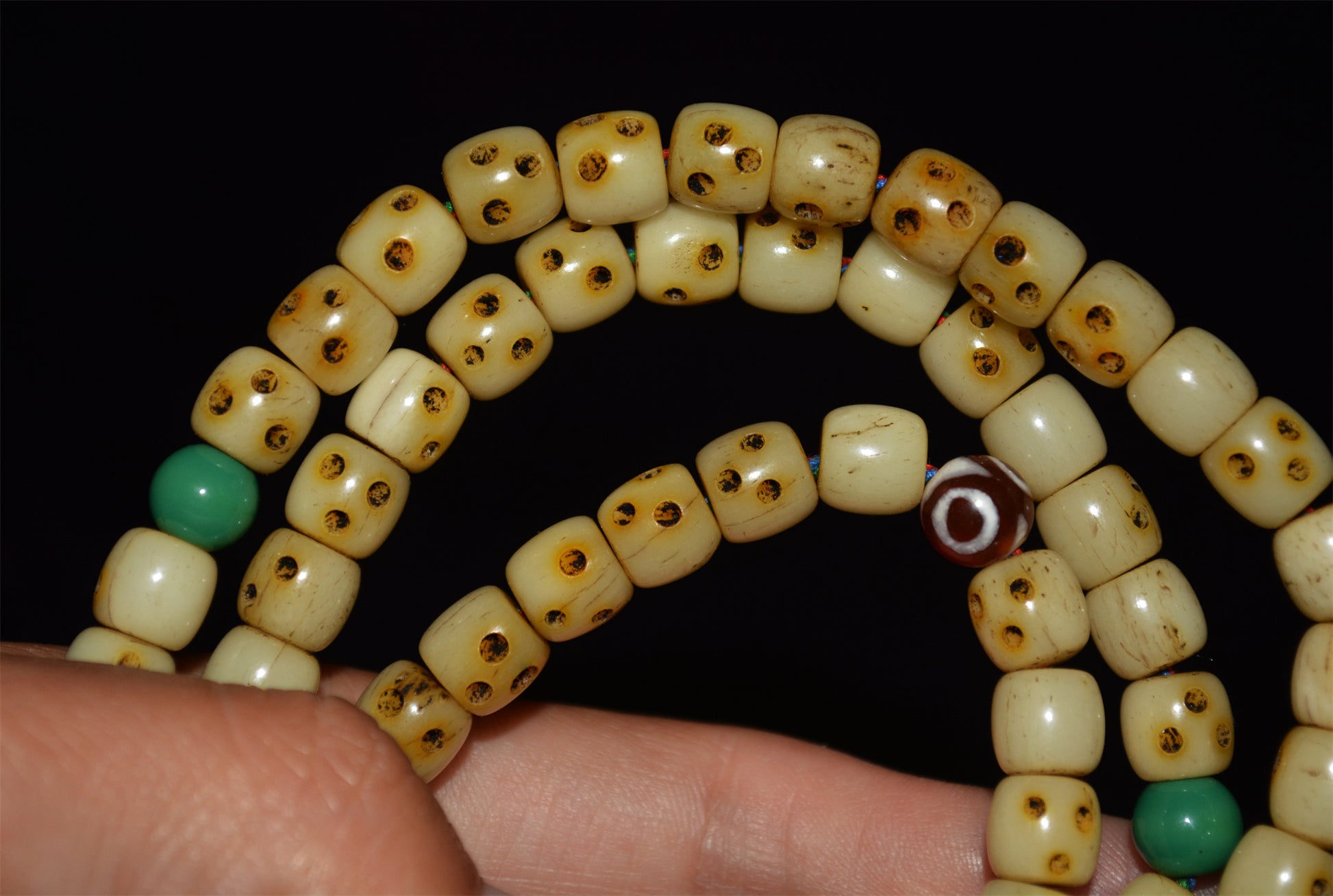 Real Tibetan Old Antique Yak Bone Skull Prayer Beads Bracelet Mala Rosary Himalayas Genuine 108 Buddhism Worry Amulet