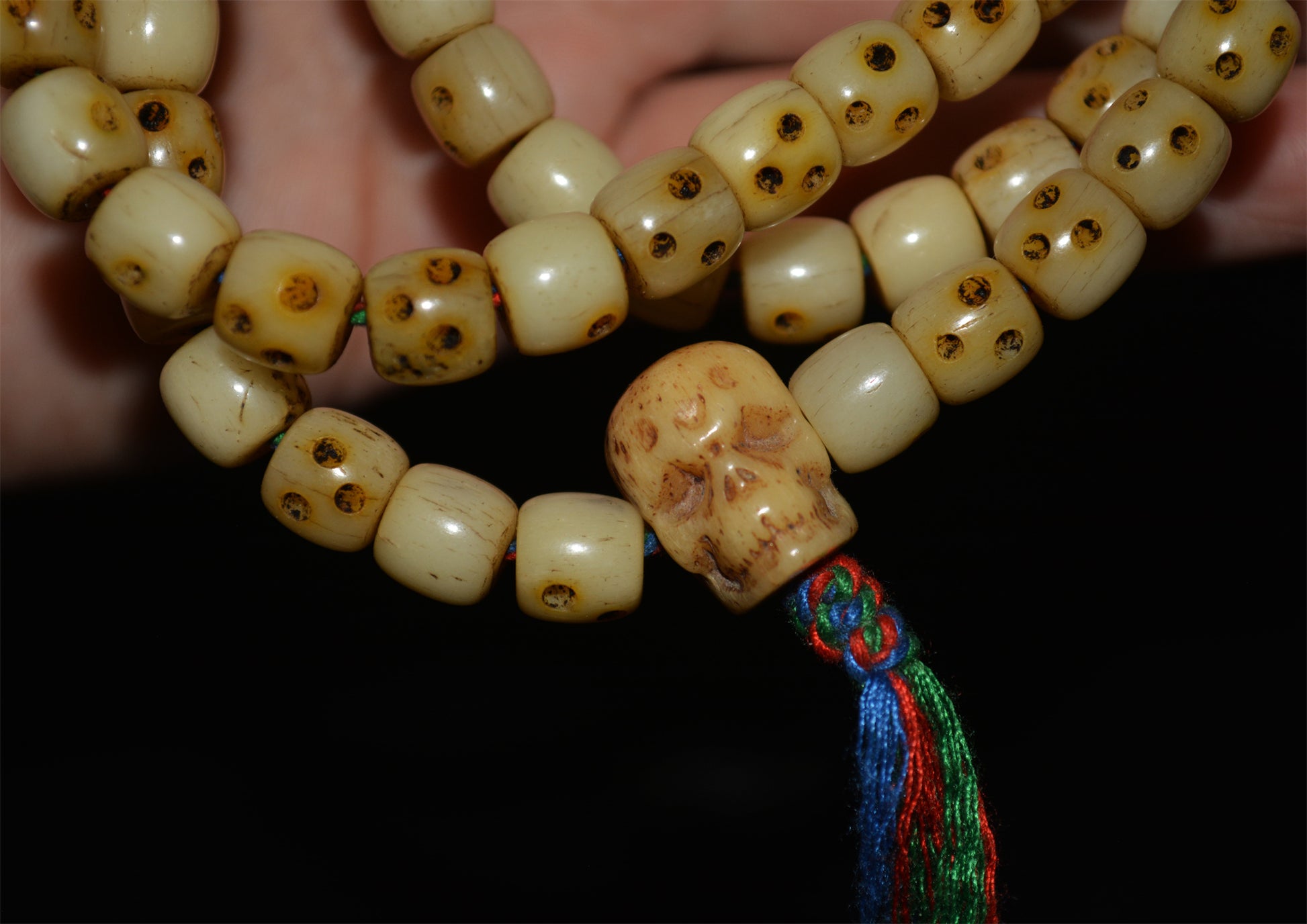 Real Tibetan Old Antique Yak Bone Skull Prayer Beads Bracelet Mala Rosary Himalayas Genuine 108 Buddhism Worry Amulet