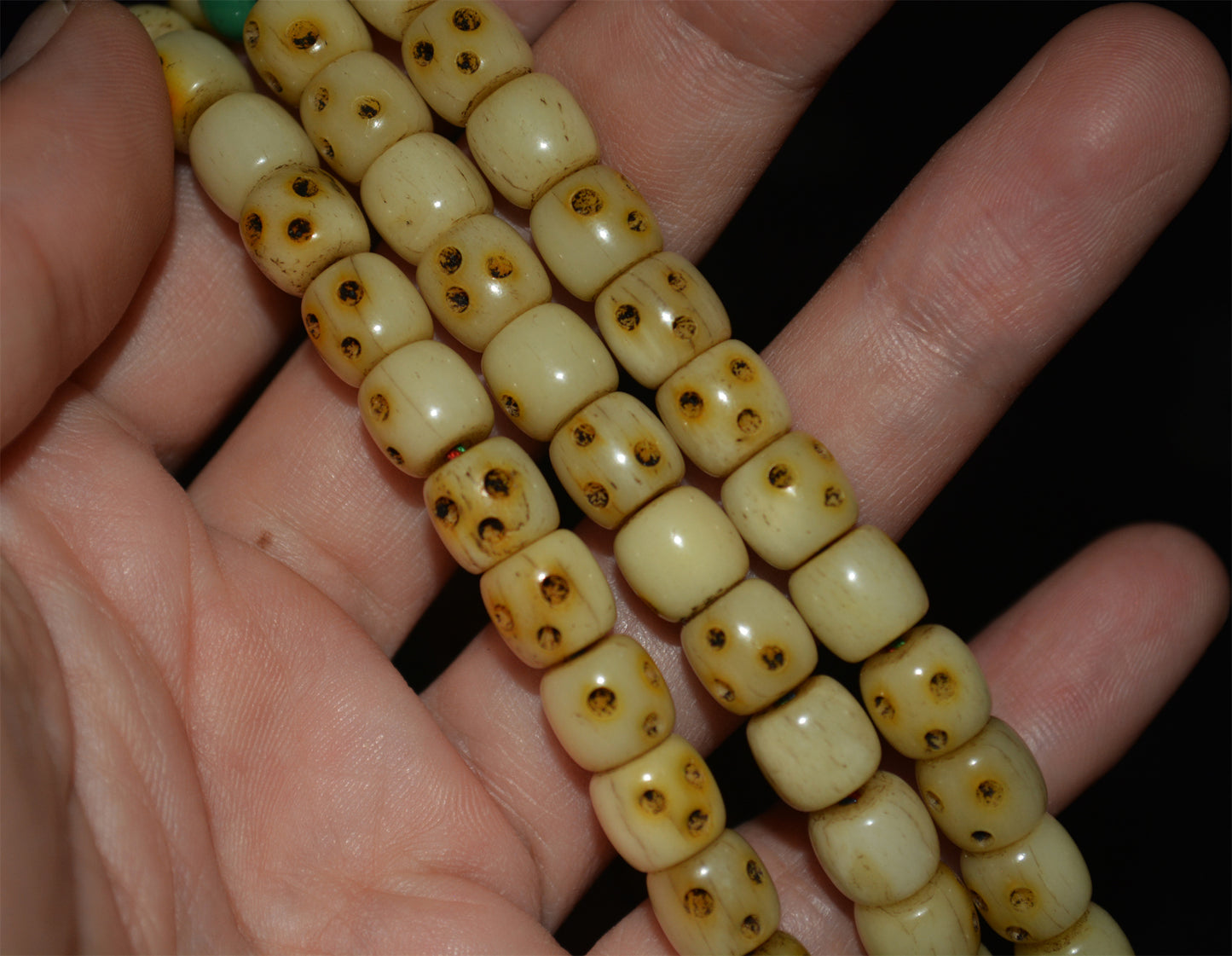 Real Tibetan Old Antique Yak Bone Skull Prayer Beads Bracelet Mala Rosary Himalayas Genuine 108 Buddhism Worry Amulet