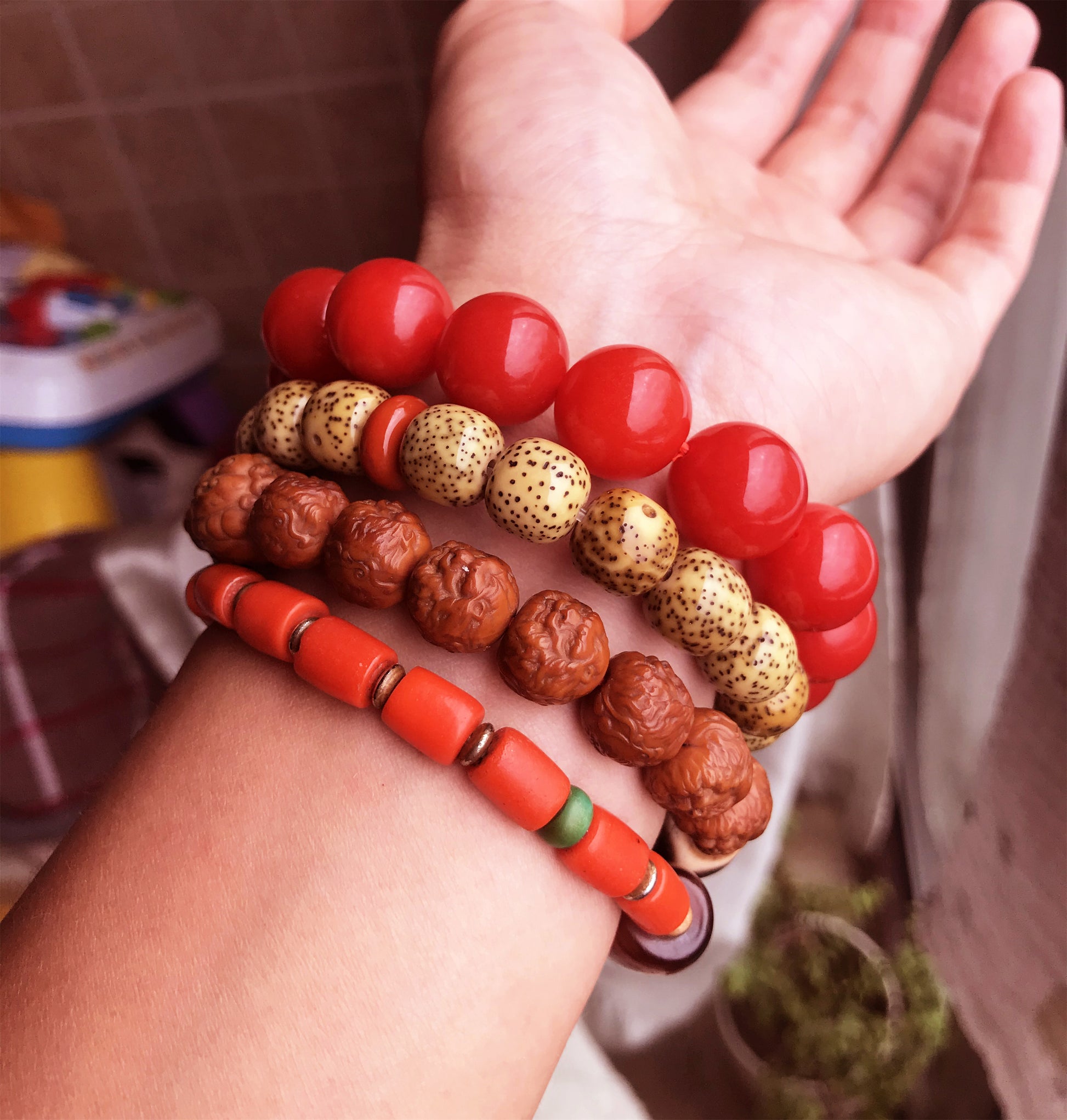 Real Tibetan Red Pema Raka Agate Bracelet Mala Prayer Beads Nanhong Carnelian Rosary Himalaya Genuine Worry