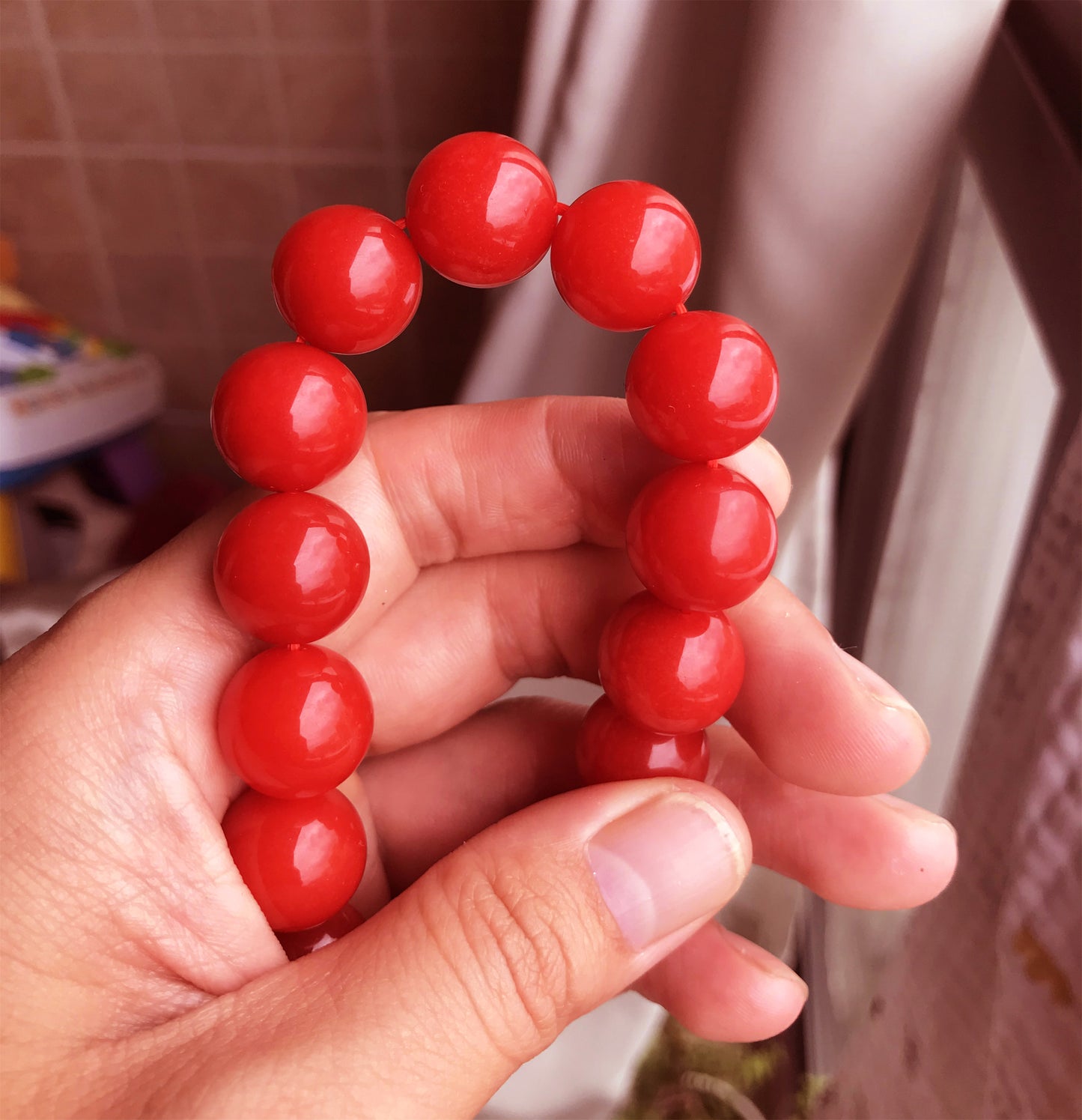 Real Tibetan Red Pema Raka Agate Bracelet Mala Prayer Beads Nanhong Carnelian Rosary Himalaya Genuine Worry