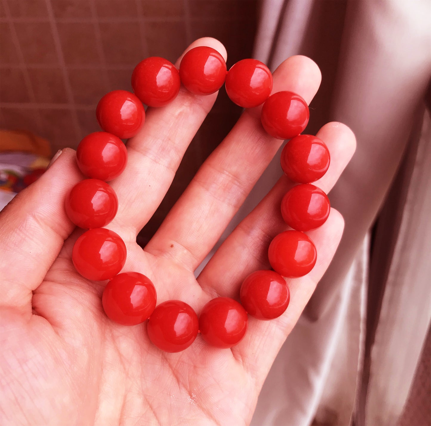 Real Tibetan Red Pema Raka Agate Bracelet Mala Prayer Beads Nanhong Carnelian Rosary Himalaya Genuine Worry