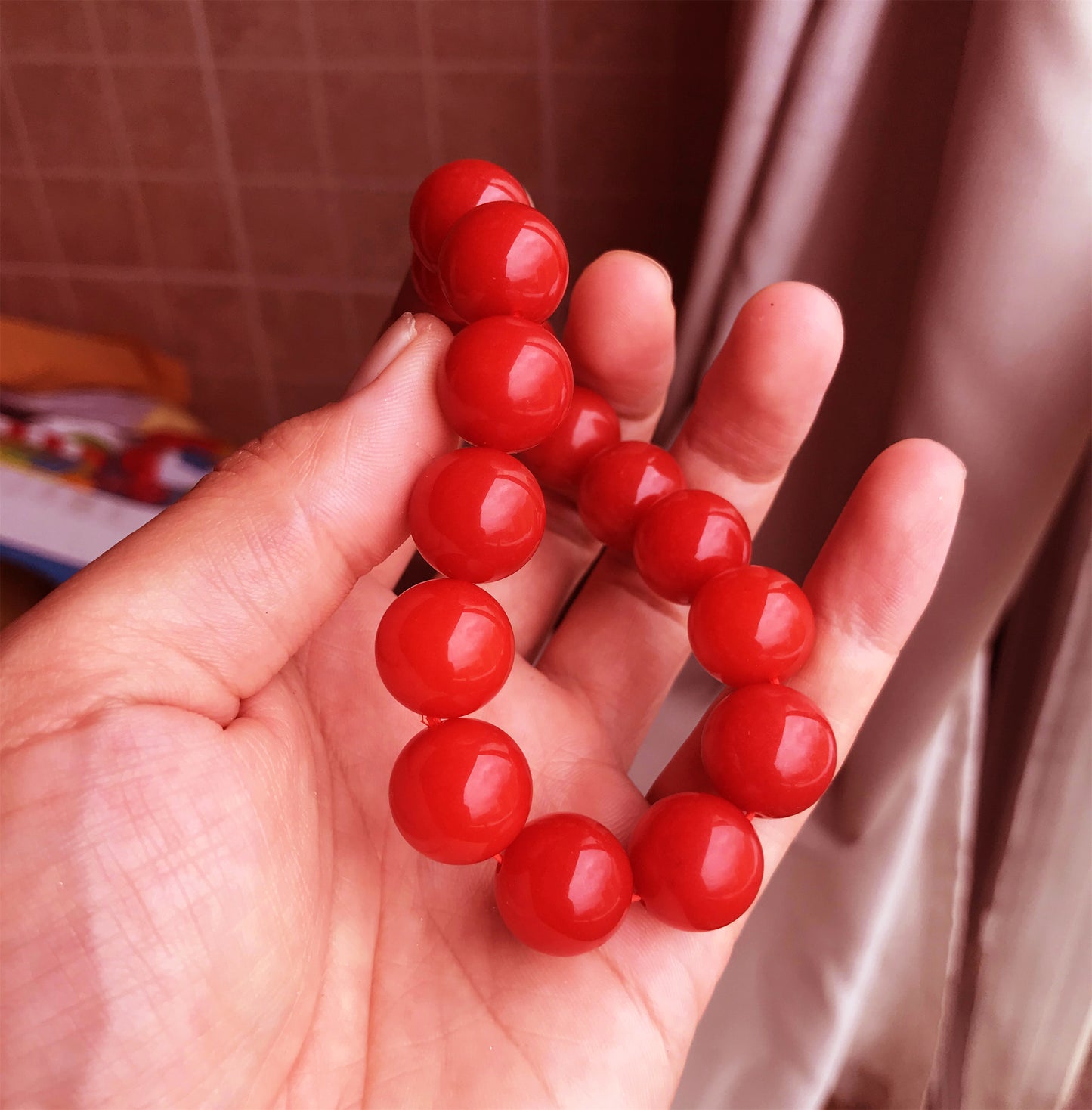 Real Tibetan Red Pema Raka Agate Bracelet Mala Prayer Beads Nanhong Carnelian Rosary Himalaya Genuine Worry