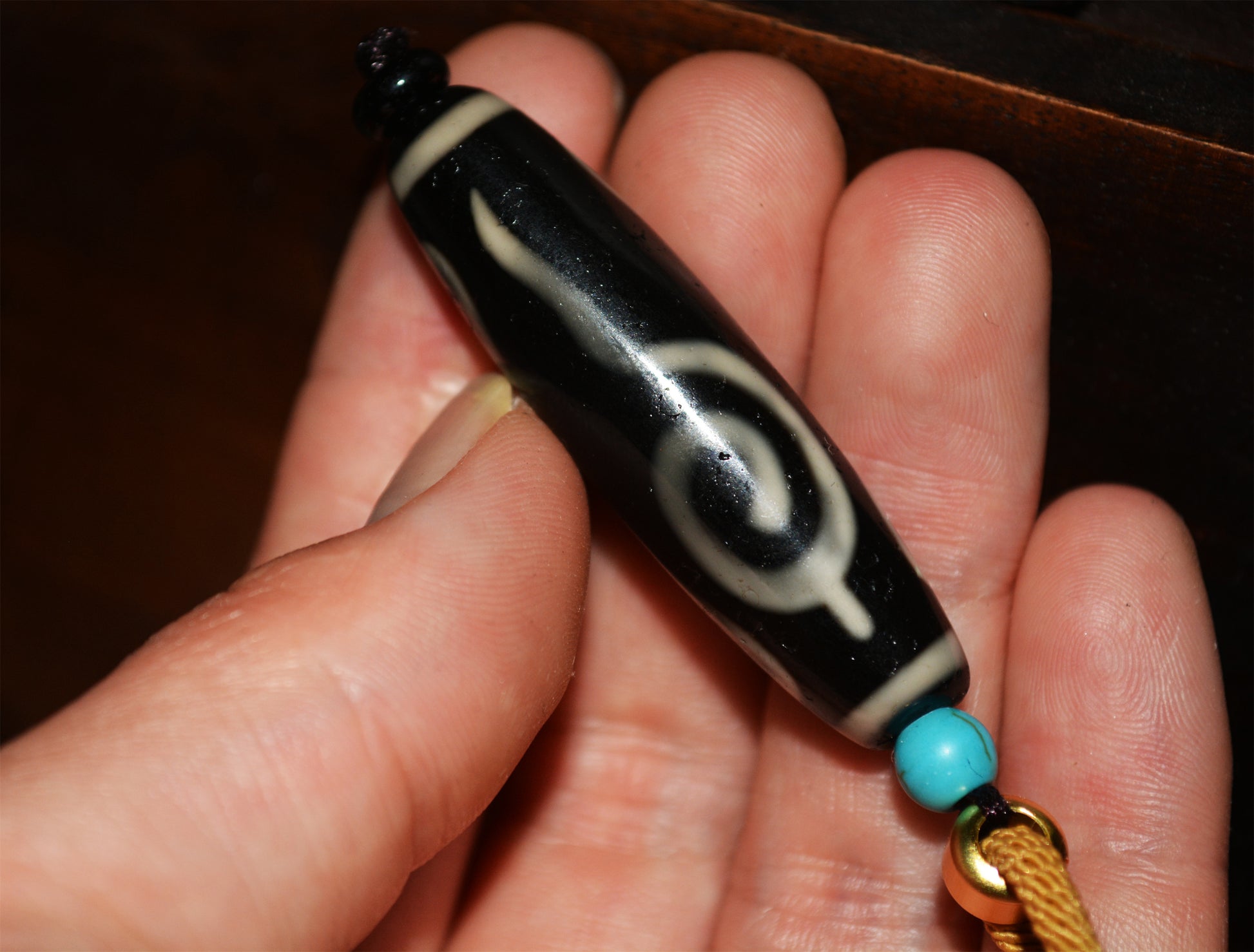 Real Ancient Tibetan Ruyi Four Eyes Dzi Bead Amulet Pendant Himalaya Agate Old Genuine Pure 4 Eyed Gzi Talisman Bracelet