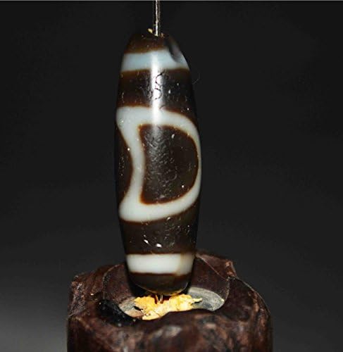 Real Tibetan Sun and Moon Dzi Bead Amulet Ancient Himalayan Pendant Agate Old Bracelet Gzi Tibet