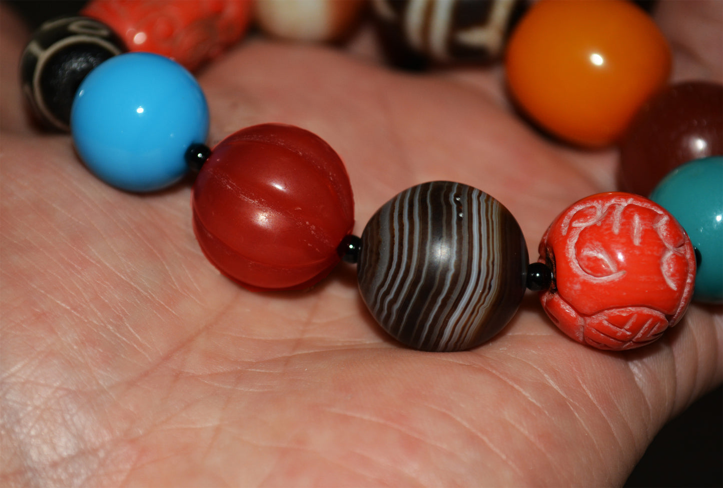 Real Tibetan Old Ancient Red Coral Bracelet Crystal Turquoise Amber Pema Raka Nanhong Agate Nine Eyes Dzi Bead Mala Prayer Beads西藏千年至纯多宝手串九眼天珠红珊瑚绿松石蜜蜡南红药师珠手链喜马拉雅藏传