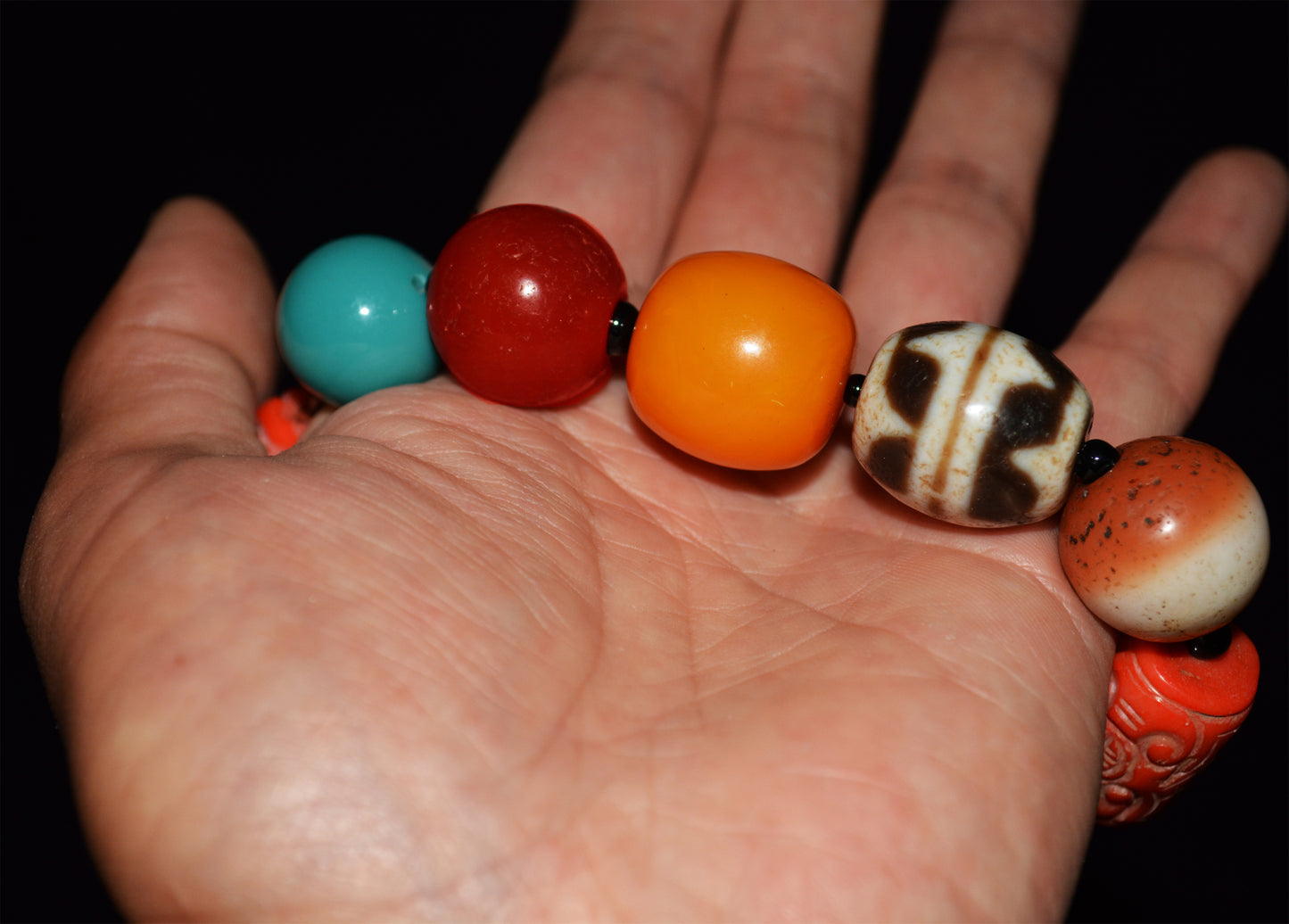 Real Tibetan Old Ancient Red Coral Bracelet Crystal Turquoise Amber Pema Raka Nanhong Agate Nine Eyes Dzi Bead Mala Prayer Beads西藏千年至纯多宝手串九眼天珠红珊瑚绿松石蜜蜡南红药师珠手链喜马拉雅藏传