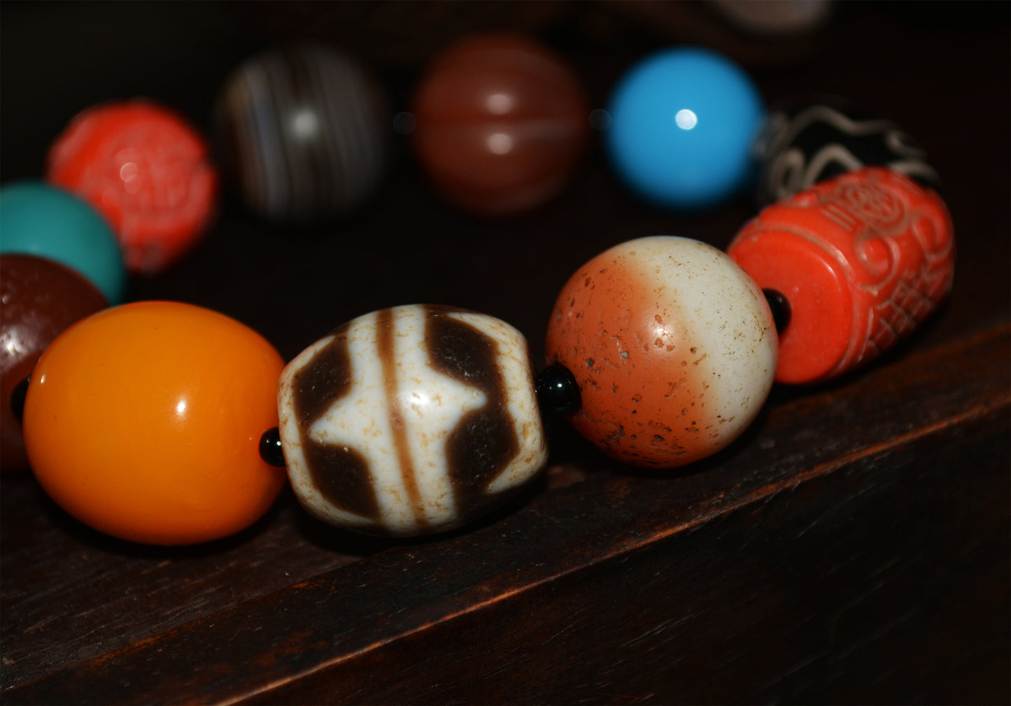 Real Tibetan Old Ancient Red Coral Bracelet Crystal Turquoise Amber Pema Raka Nanhong Agate Nine Eyes Dzi Bead Mala Prayer Beads西藏千年至纯多宝手串九眼天珠红珊瑚绿松石蜜蜡南红药师珠手链喜马拉雅藏传