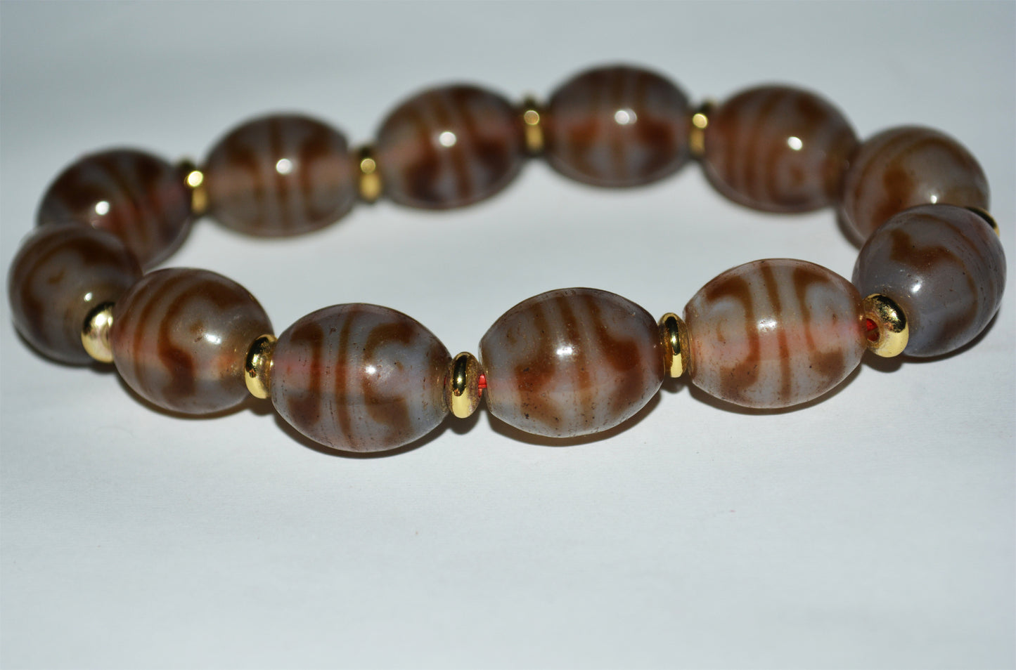 Real tibetan lotus dzi bead amulet genuine old ancient zig zag himalaya agate water wave gzi pure pendant talisman bracelet