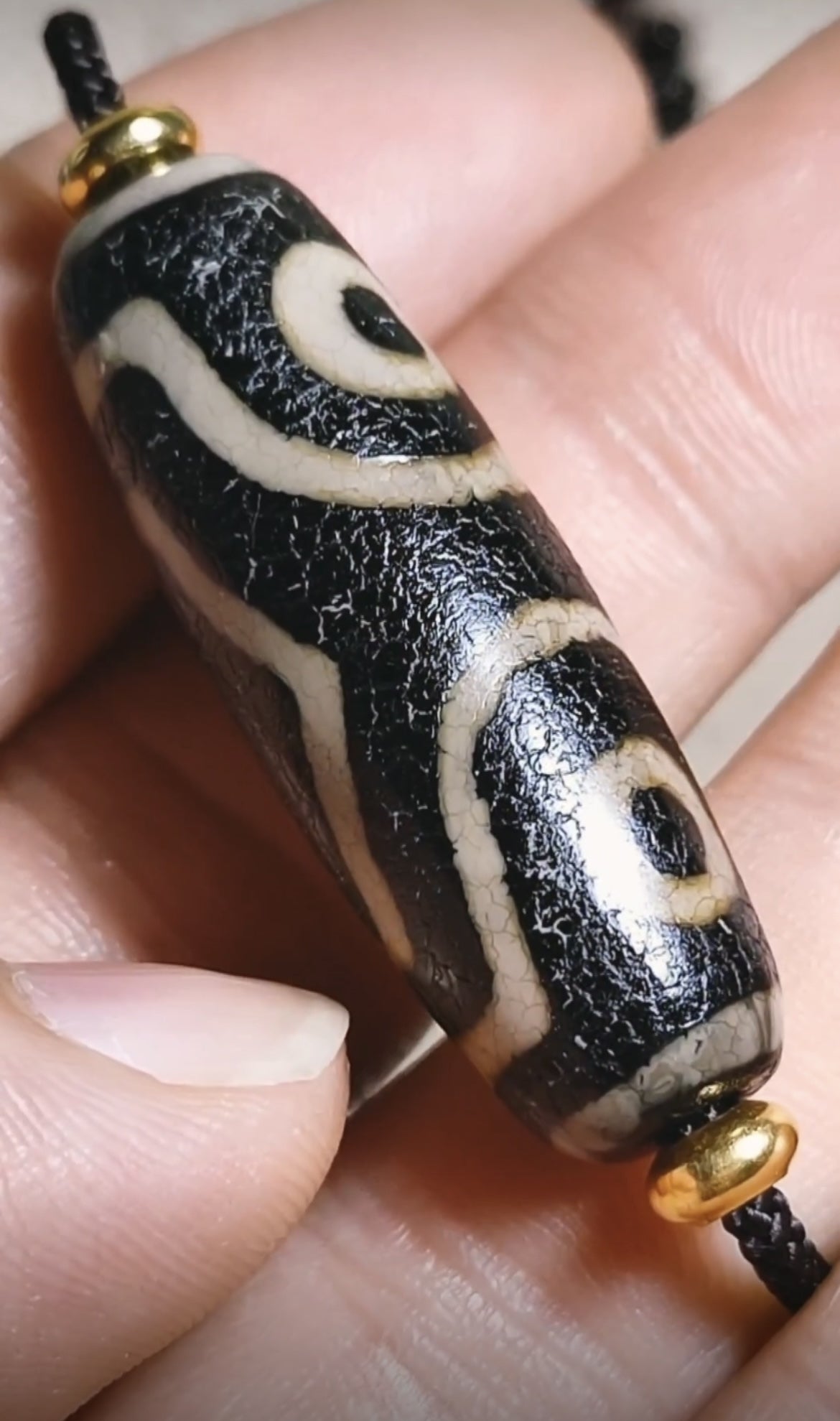 Real tibetan three eyes dzi bead amulet genuine old ancient himalaya agate pure 3 gzi pendant talisman