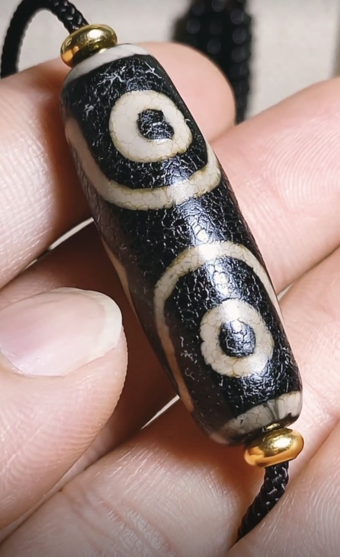 Real tibetan three eyes dzi bead amulet genuine old ancient himalaya agate pure 3 gzi pendant talisman