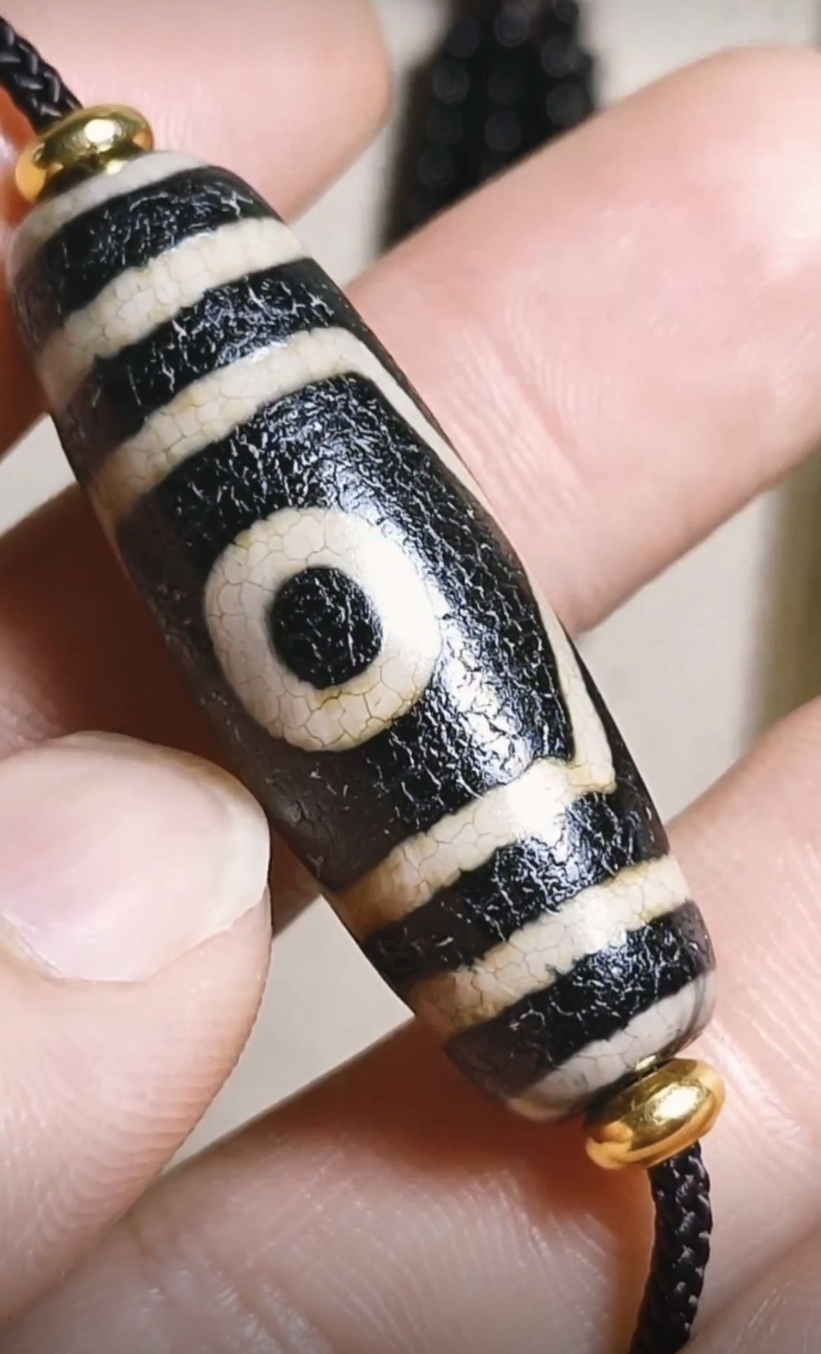 Real tibetan three eyes dzi bead amulet genuine old ancient himalaya agate pure 3 gzi pendant talisman