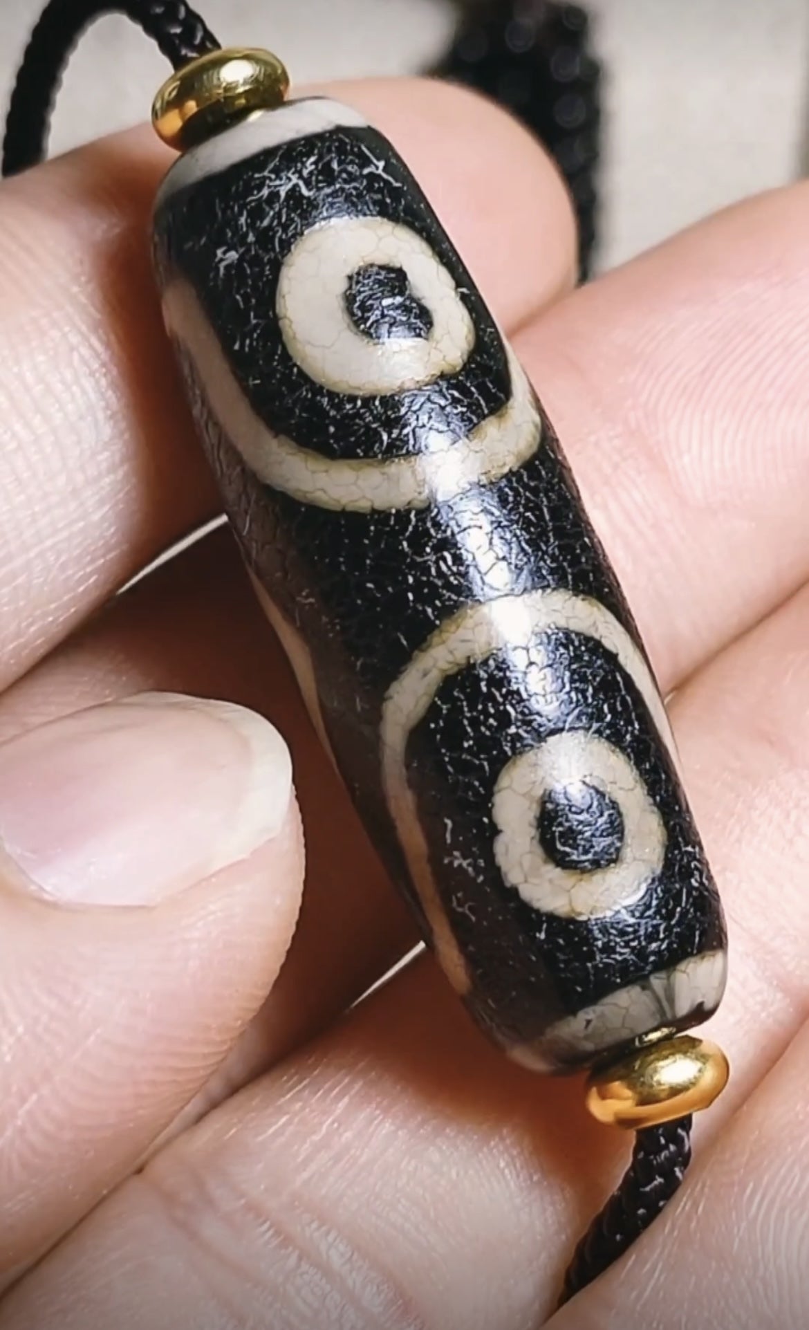 Real tibetan three eyes dzi bead amulet genuine old ancient himalaya agate pure 3 gzi pendant talisman