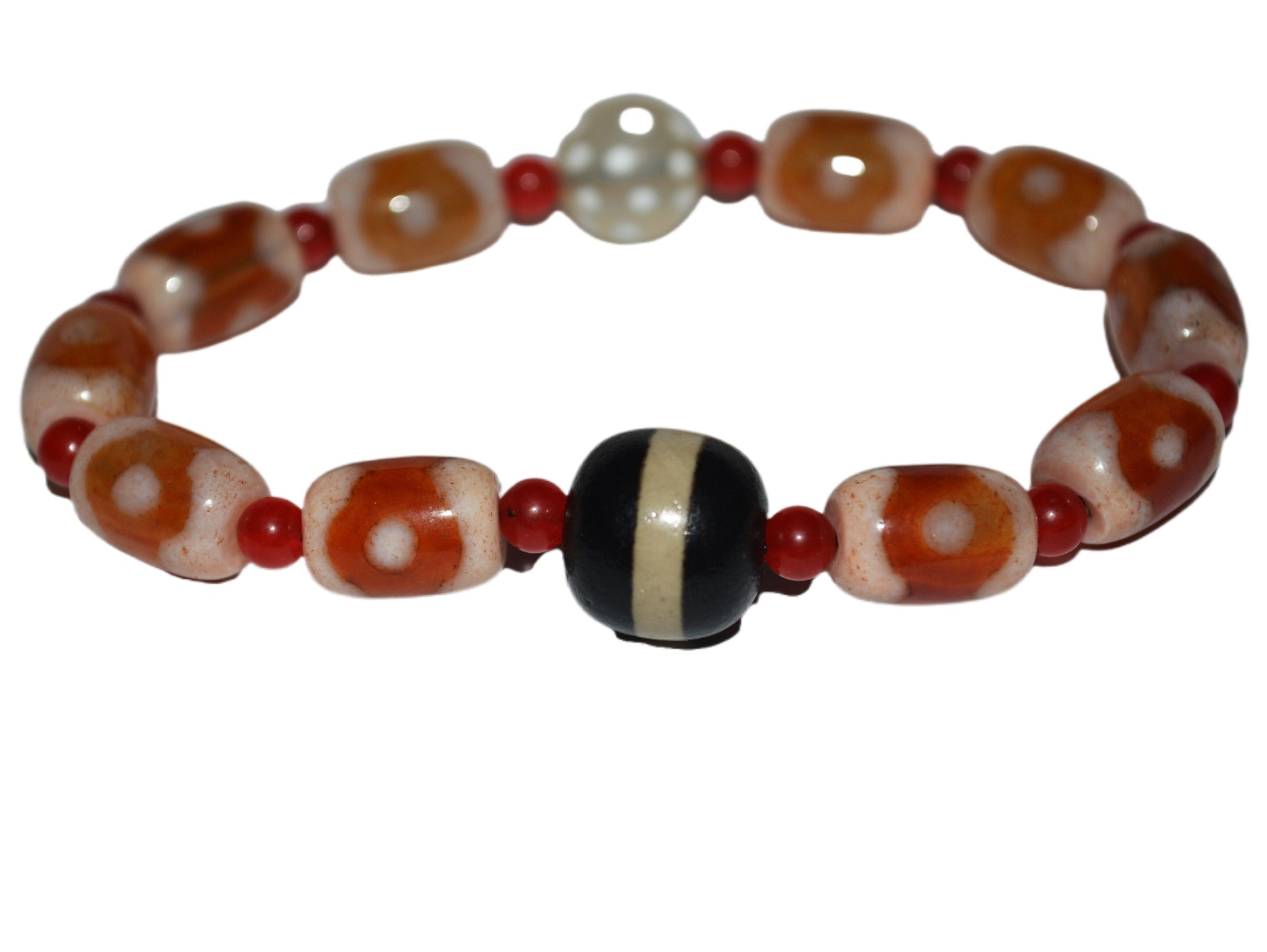 Real tibetan three eyes dzi bead amulet genuine old ancient himalaya agate pure 3 gzi talisman bracelet mala