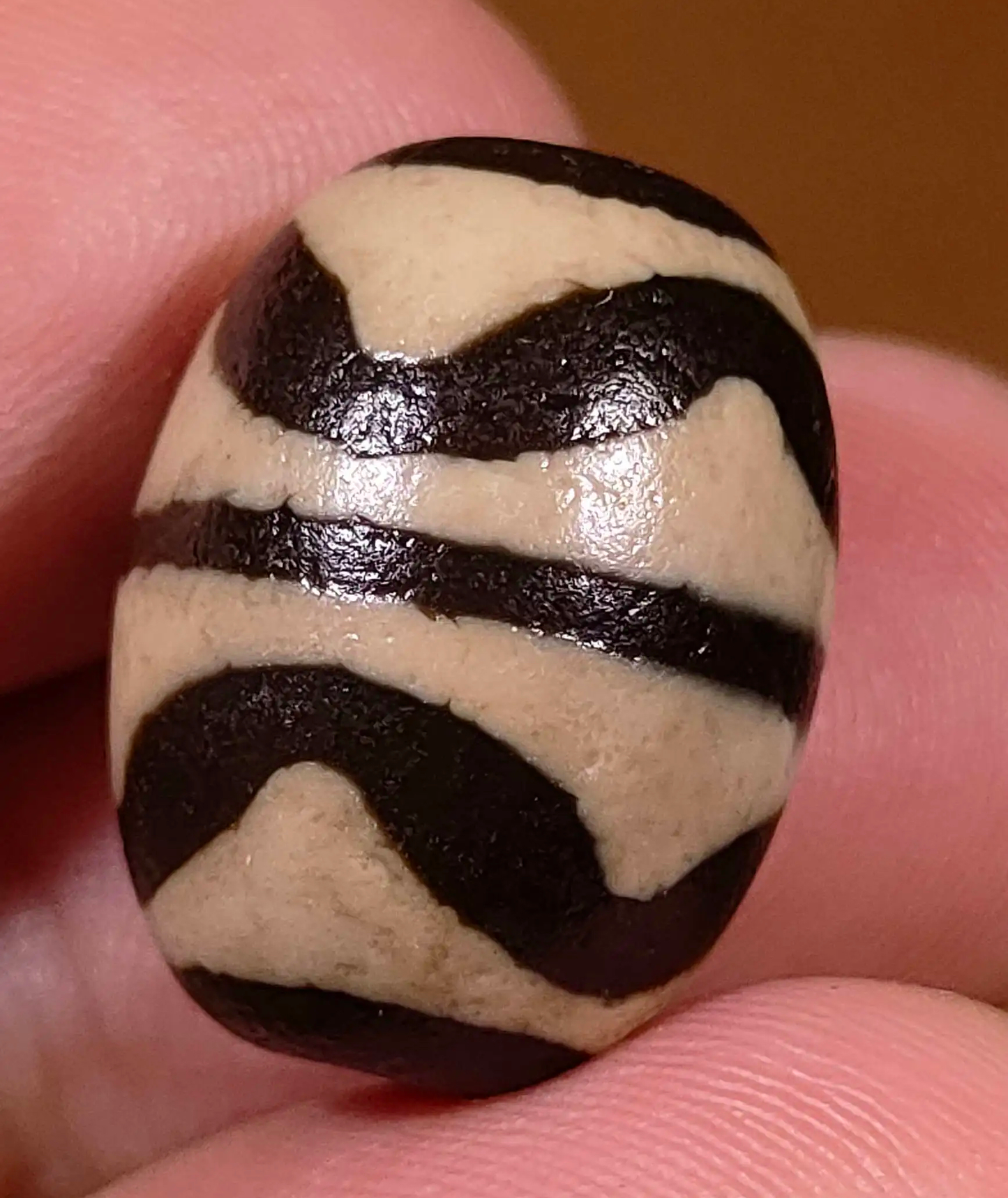 Real Tibetan Old Ancient Tiger tooth Water Wave Dzi Bead Amulet Pendant Agate Pure Huya Gzi Tibet