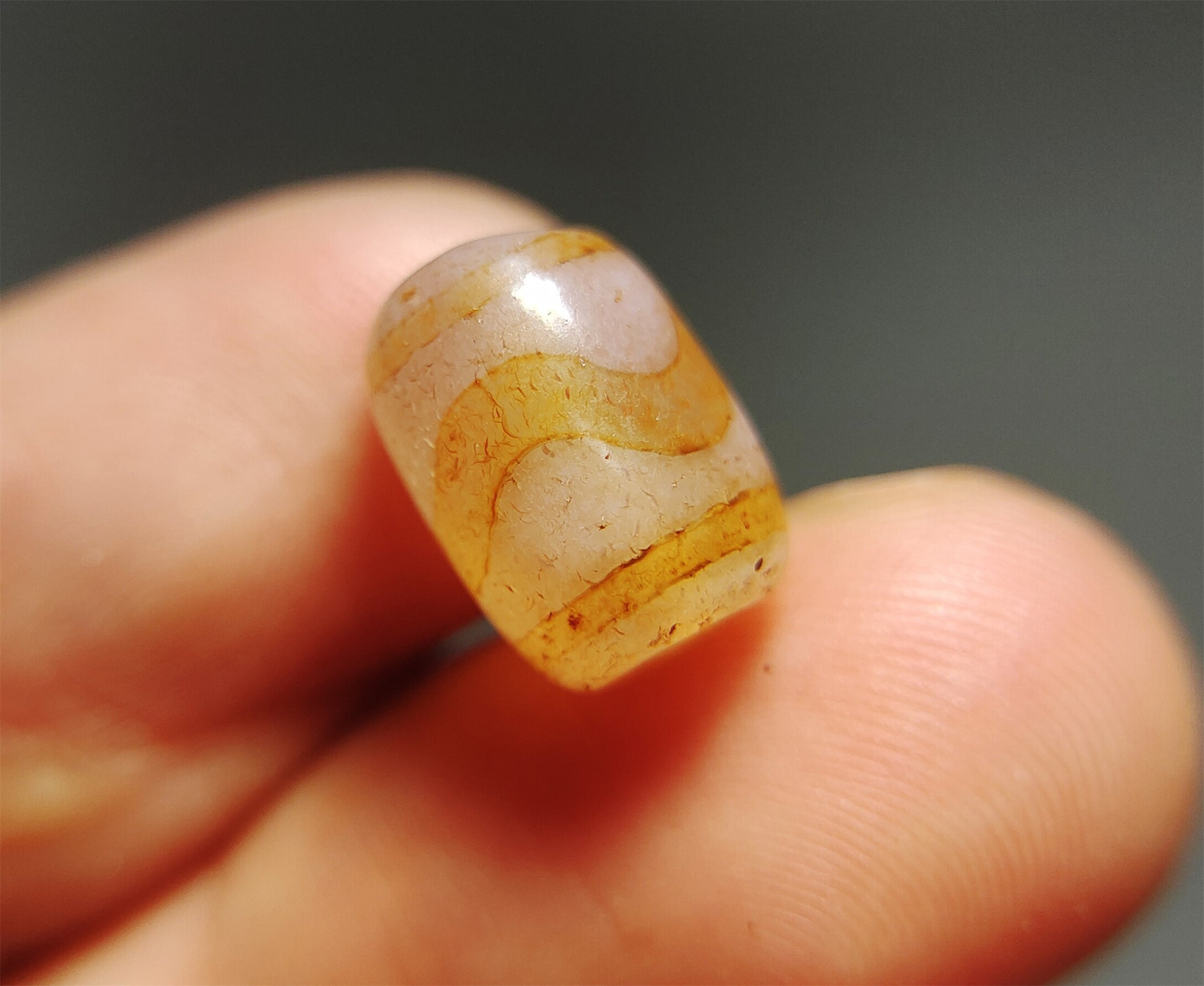 Real tibetan water wave dzi bead amulet genuine old ancient zig zag himalaya agate tiger tooth gzi pure pendant talisman bracelet
