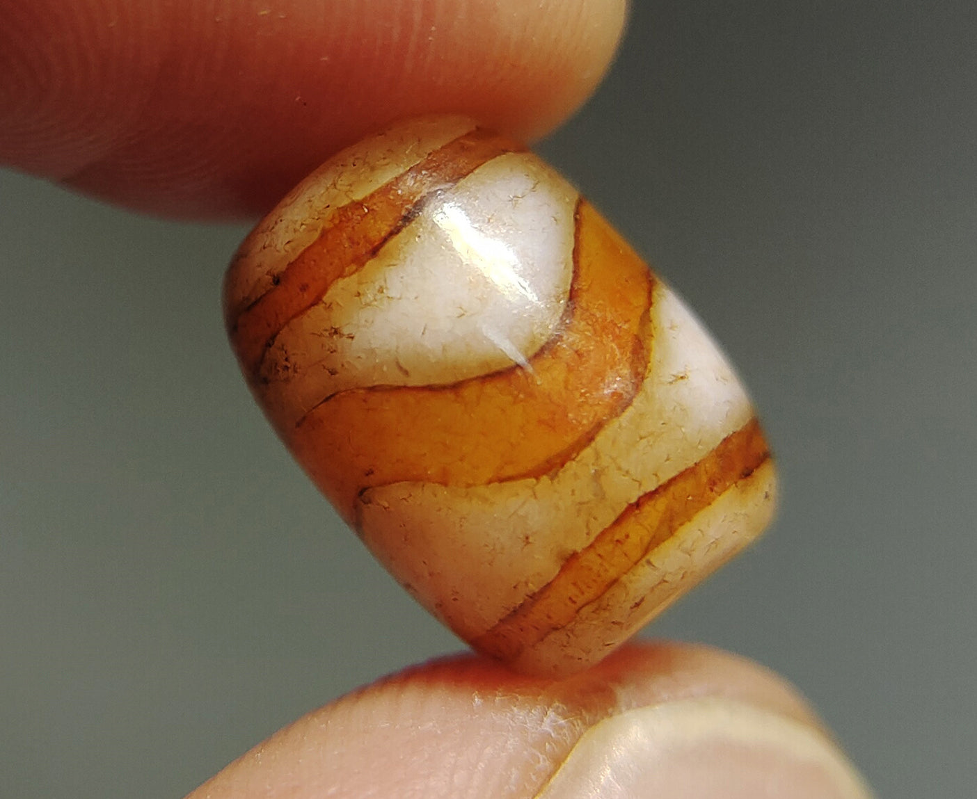 Real tibetan water wave dzi bead amulet genuine old ancient zig zag himalaya agate tiger tooth gzi pure pendant talisman