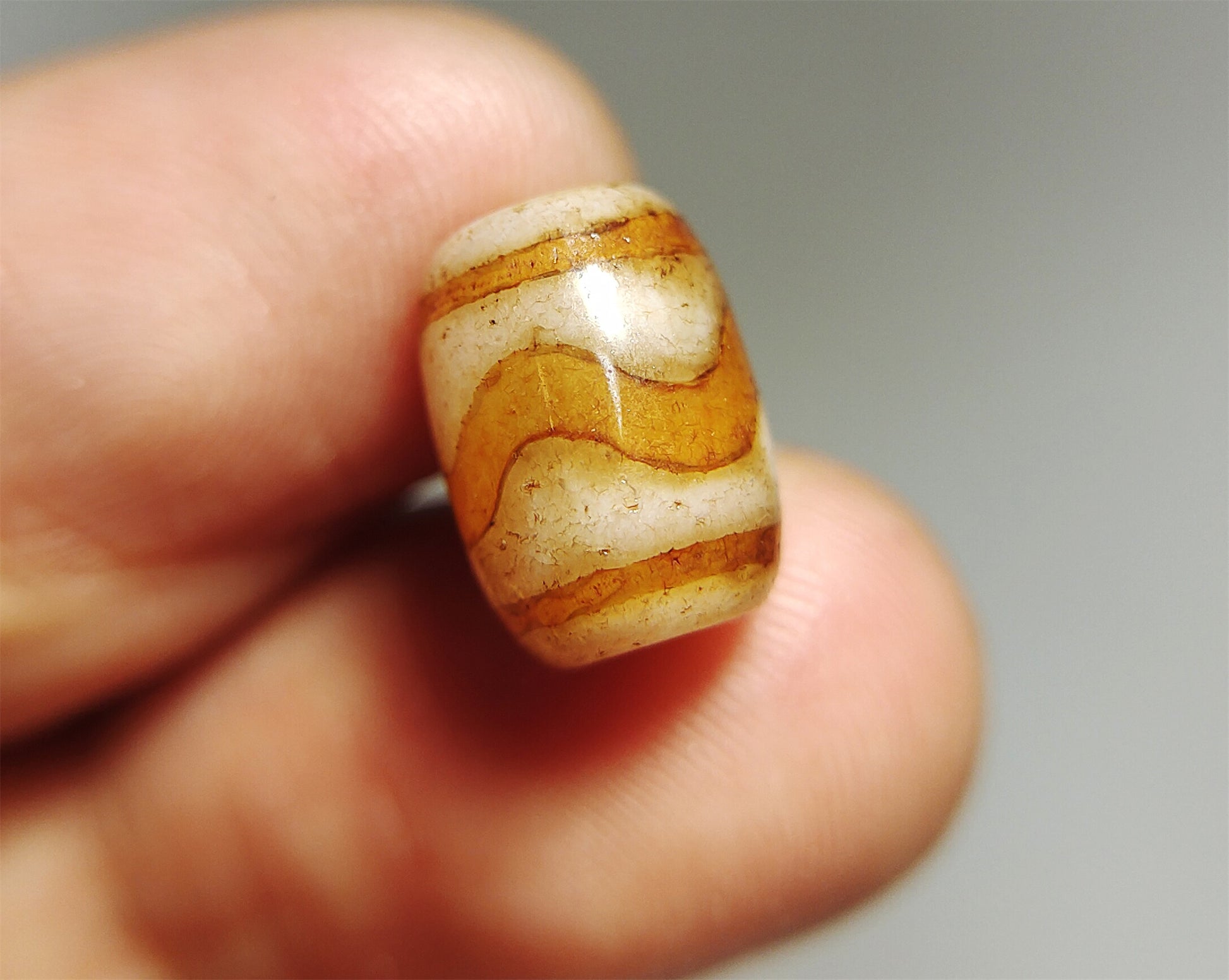 Real tibetan water wave dzi bead amulet genuine old ancient zig zag himalaya agate tiger tooth gzi pure pendant talisman