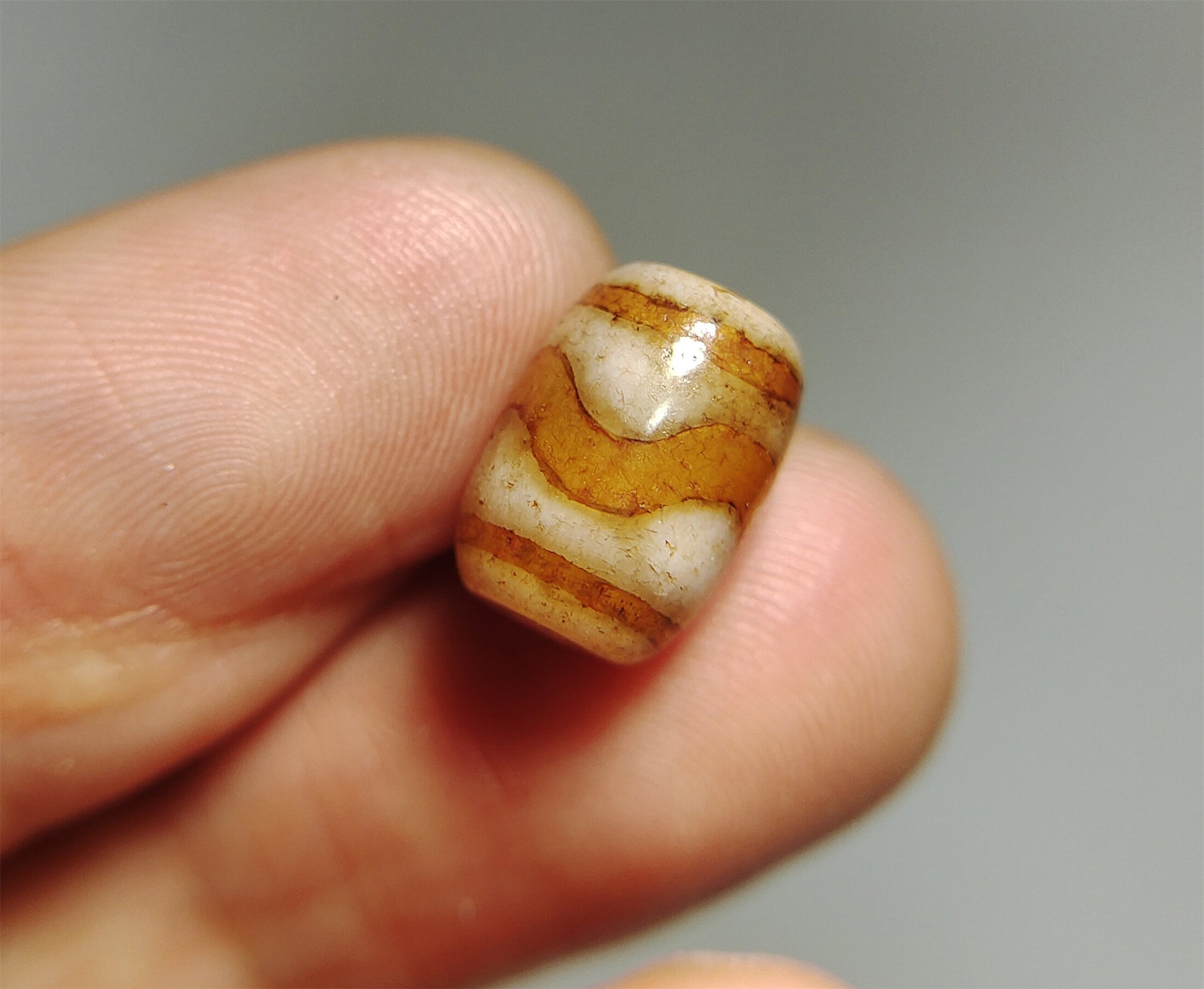 Real tibetan water wave dzi bead amulet genuine old ancient zig zag himalaya agate tiger tooth gzi pure pendant talisman