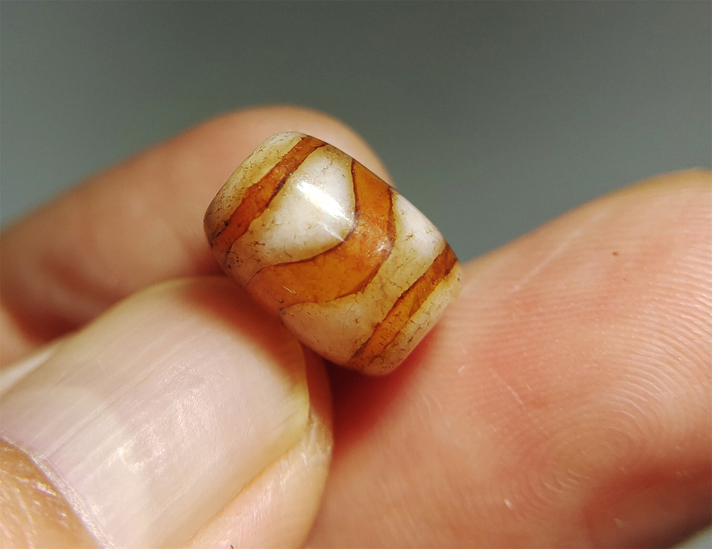 Real tibetan water wave dzi bead amulet genuine old ancient zig zag himalaya agate tiger tooth gzi pure pendant talisman