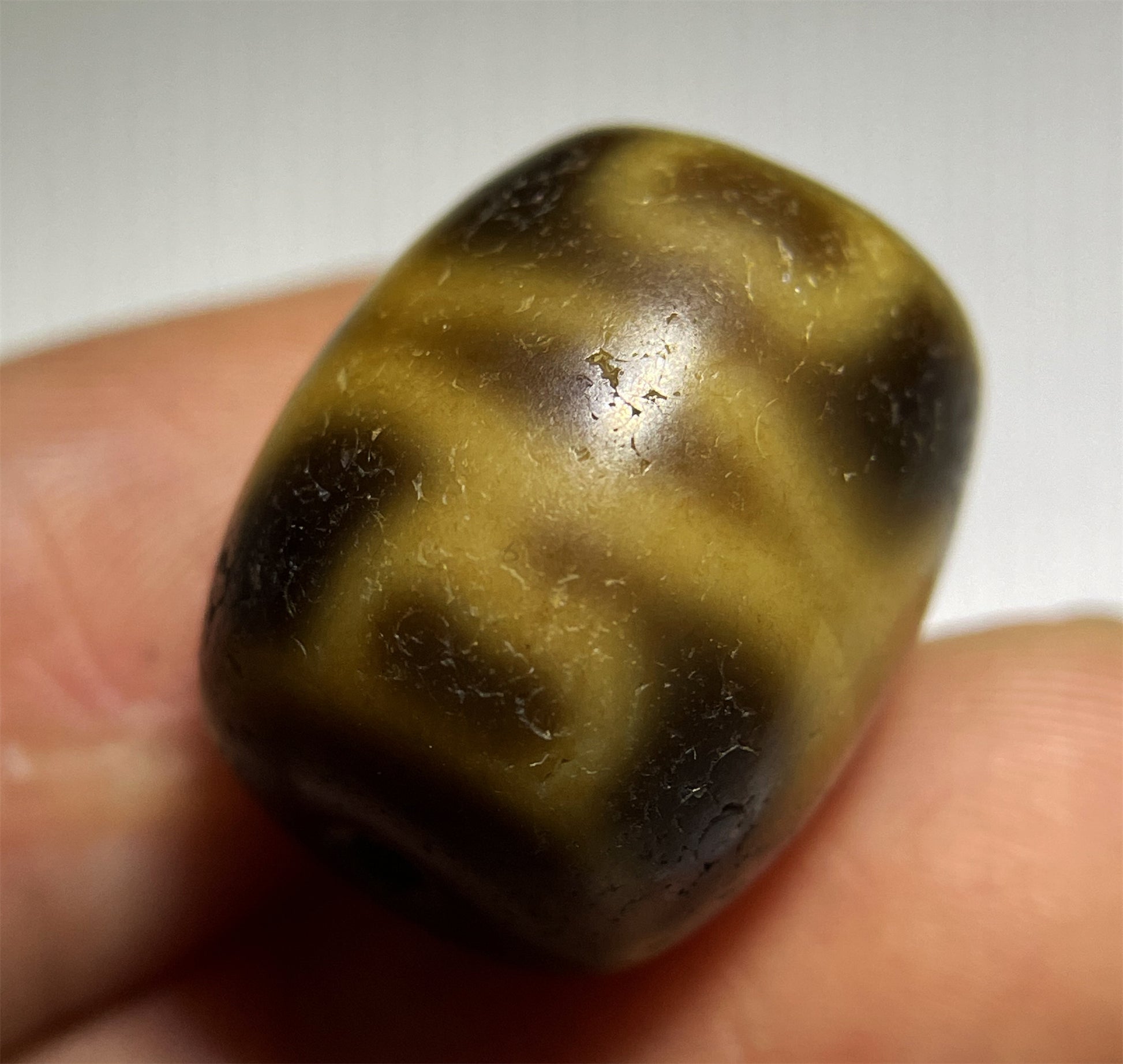 Tibet Ancient Real Six Eyes Lotus Dzi Bead Pendant Amulet Himalayas Agate Genuine Gzi Old Antique Talisman