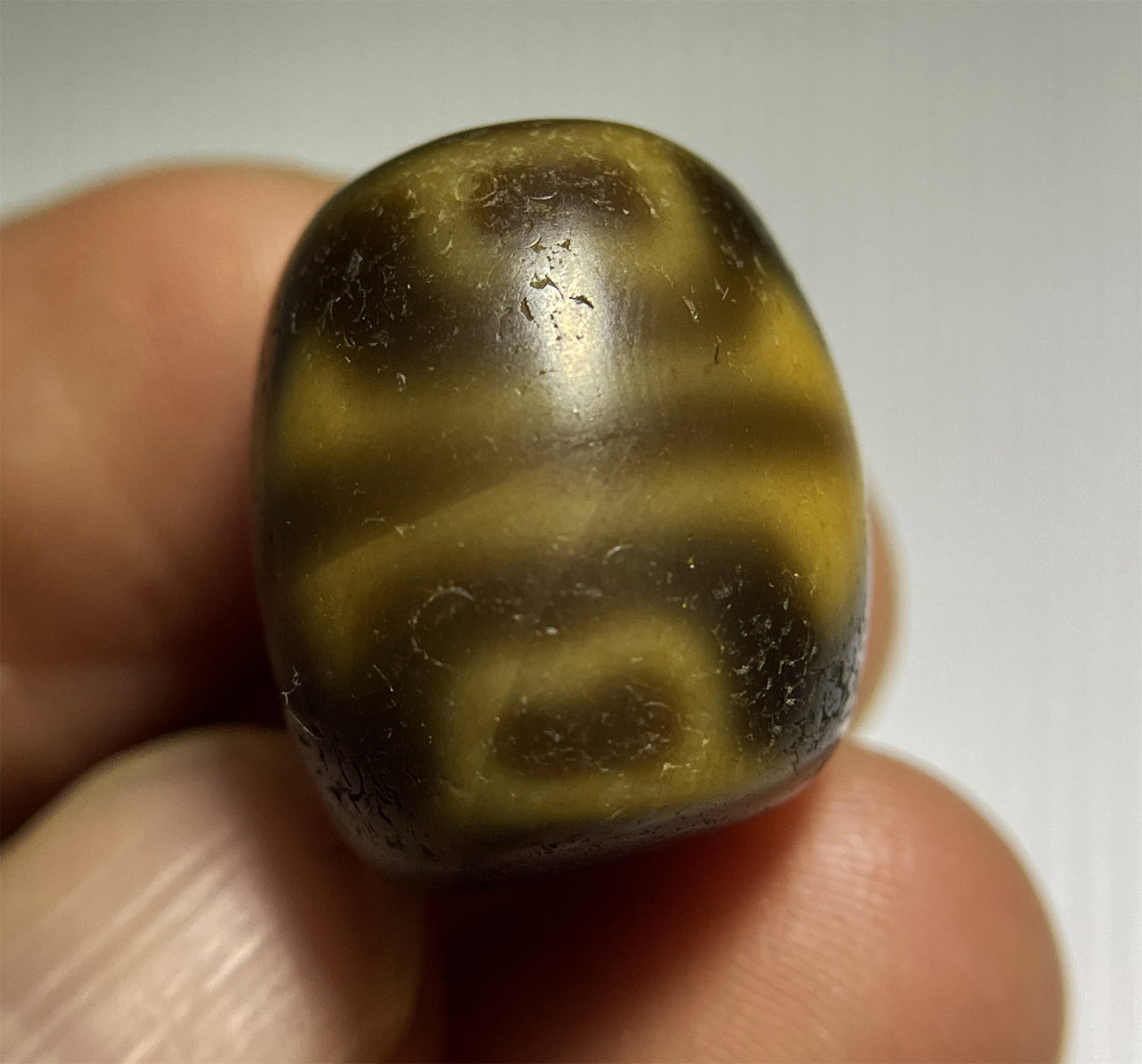 Tibet Ancient Real Six Eyes Lotus Dzi Bead Pendant Amulet Himalayas Agate Genuine Gzi Old Antique Talisman