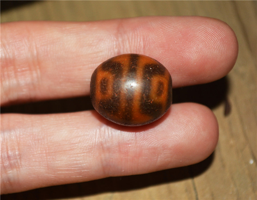 Tibet Ancient Six Eyes Lotus Dzi Bead Pendant Amulet Himalayan Agate Genuine Gzi Old Antique Talisman