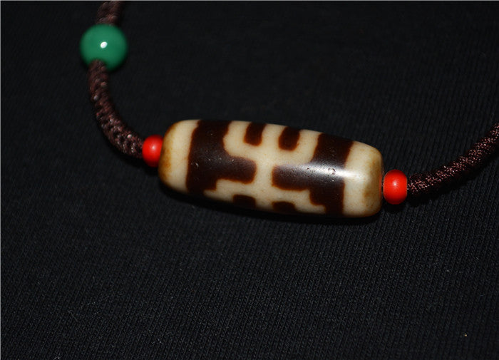 Tibet Ancient Special God of Wealth Dzi Bead Pendant Amulet Himalayas Agate Pure Fortune Gzi Old Antique Real Talisman