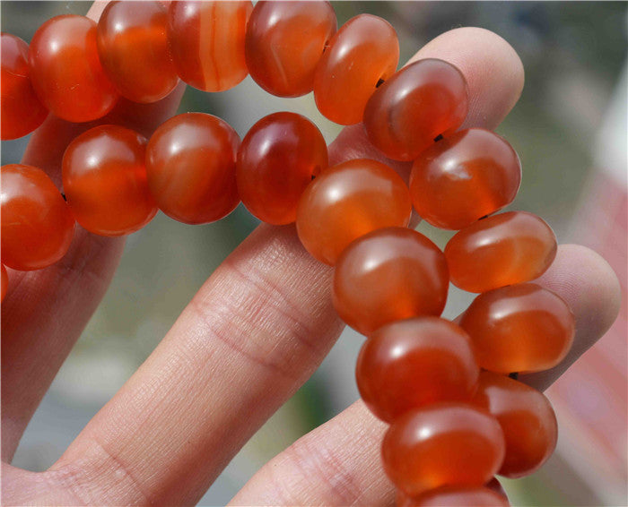 Tibet Old Antique Real Pema Raka Red Agate Mala Prayer Beads Nanhong Carnelian Rosary Bracelet Himalayas