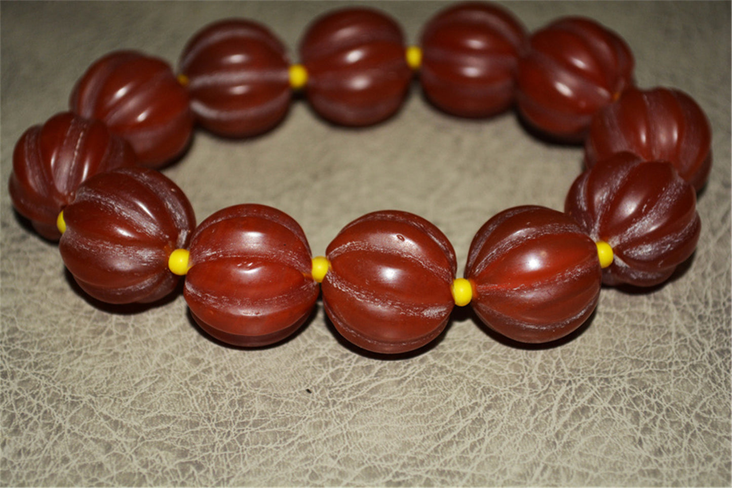 Tibet Old Antique Red Pema Raka Agate Bracelet Melon Mala Prayer Beads Nanhong Carnelian Pumpkin Rosary Himalayan Genuine Amulet