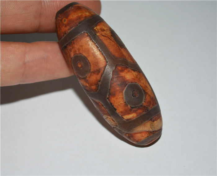 Tibet Old Six Eyes Dzi Bead Amulet Pendant Pure 6 Eyed Gzi Real Himalayan Talisman