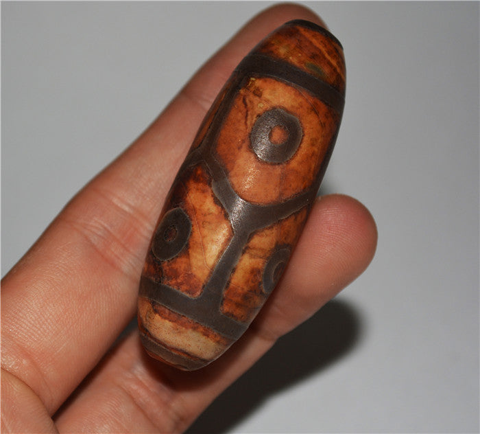 Tibet Old Six Eyes Dzi Bead Amulet Pendant Pure 6 Eyed Gzi Real Himalayan Talisman