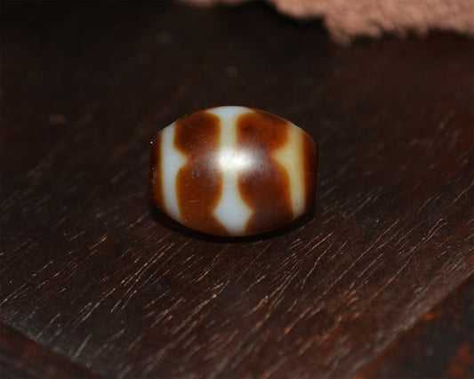 Tibetan Ancient Agate Tiger Tooth Dzi Bead Amulet Pendant Water Wave Himalayan Pure Zigzag Gzi Old Real Talisman Bracelet