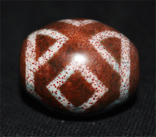 Tibetan Ancient Diamond Nine Eyes Dzi Bead Cinnabar Pendant Amulet Himalaya Old Antique Real Bloodspot Agate Nepal Three Eyed Pure Gzi Talisman Bracelet