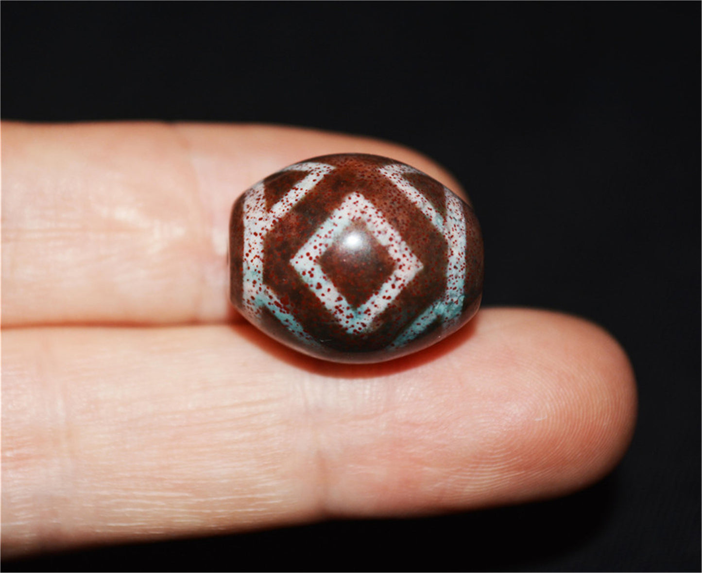 Tibetan Ancient Diamond Nine Eyes Dzi Bead Cinnabar Pendant Amulet Himalaya Old Antique Real Bloodspot Agate Nepal Three Eyed Pure Gzi Talisman Bracelet