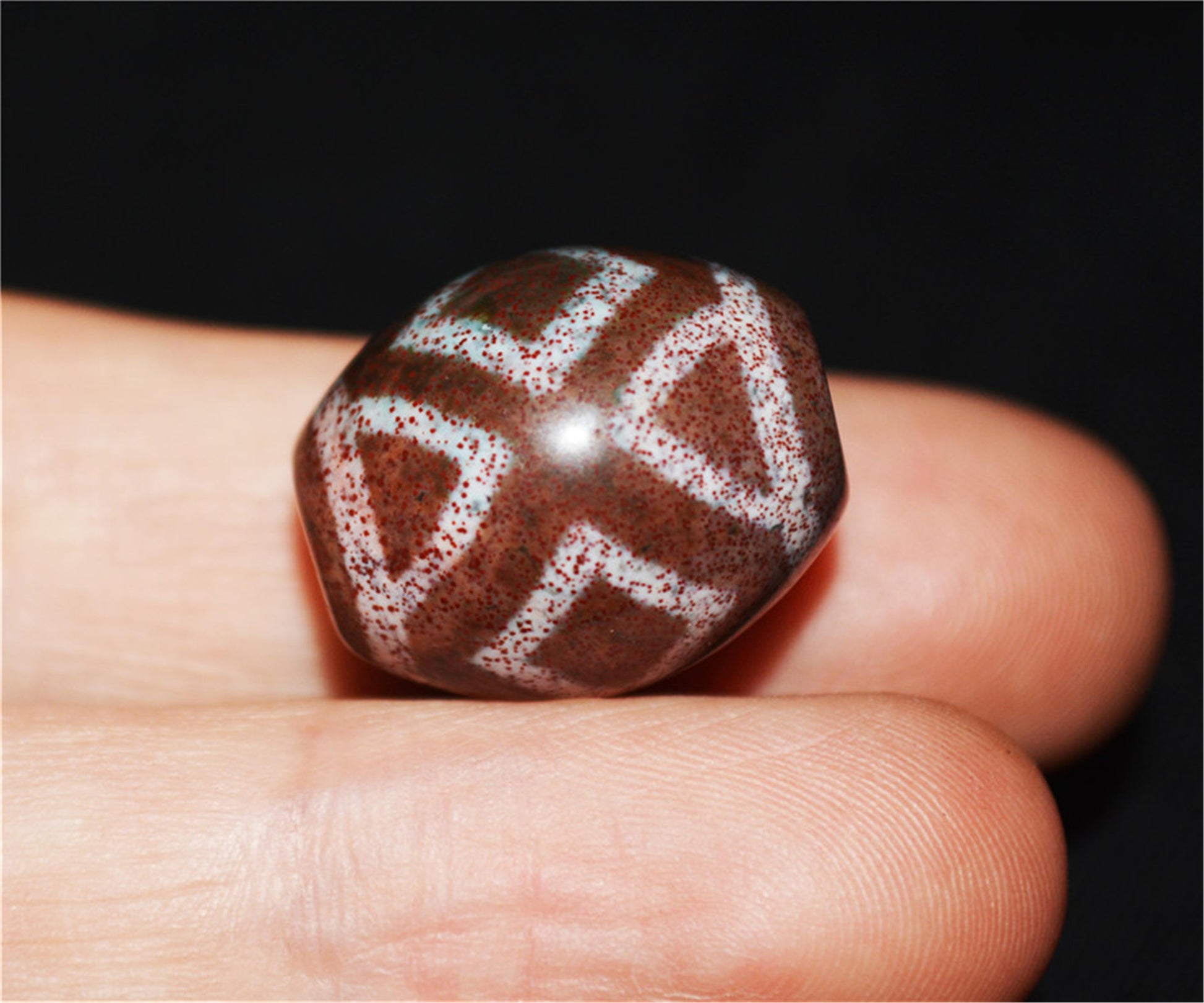 Tibetan Ancient Diamond Nine Eyes Dzi Bead Cinnabar Pendant Amulet Himalaya Old Antique Real Bloodspot Agate Nepal Three Eyed Pure Gzi Talisman Bracelet