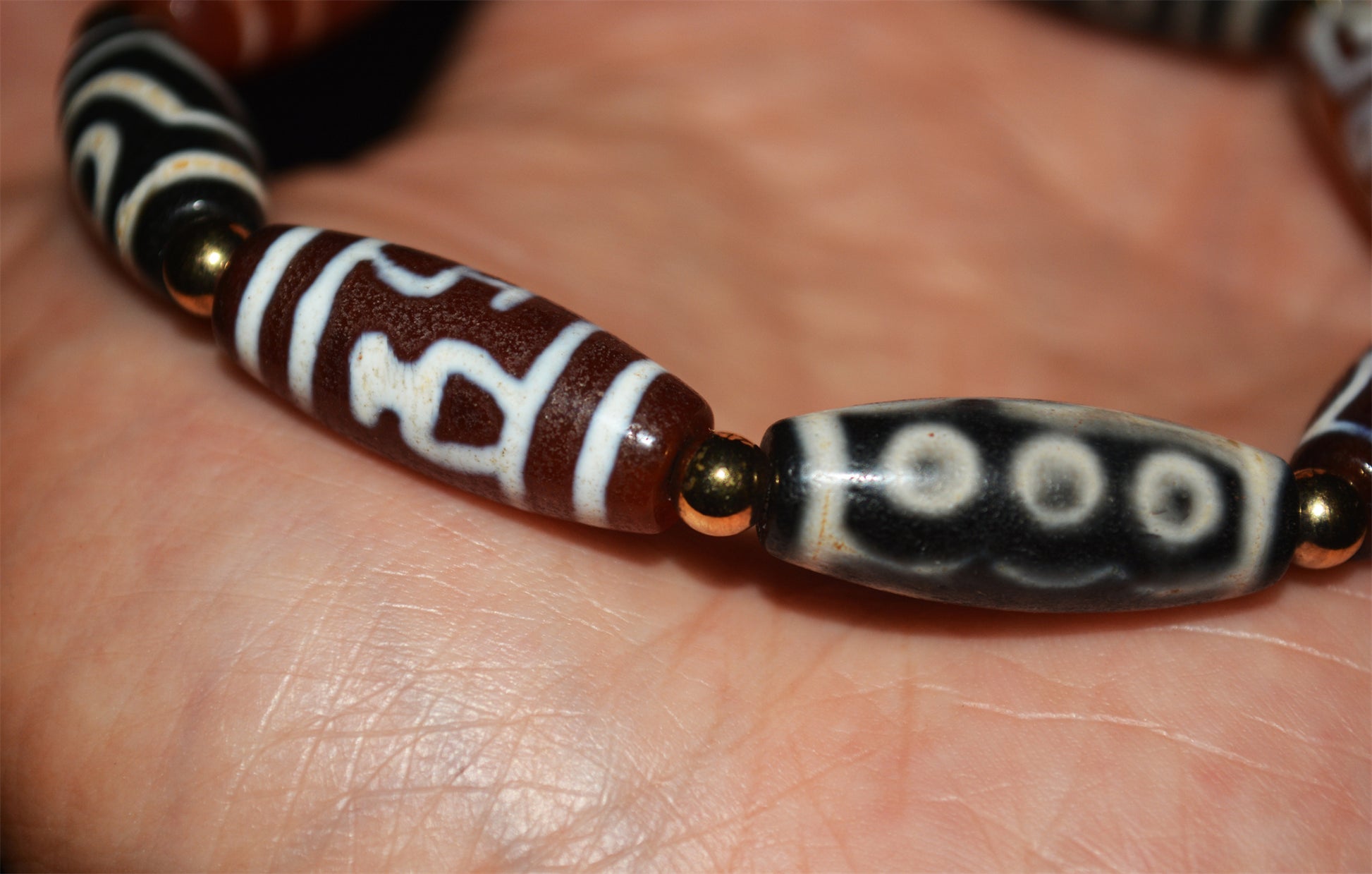 Tibetan Ancient Dzi Bead Bracelet Nine Eyes Amulet Mala Two Seven Six Pendant Himalaya Agate Pure Real Gzi Old Antique Talisman