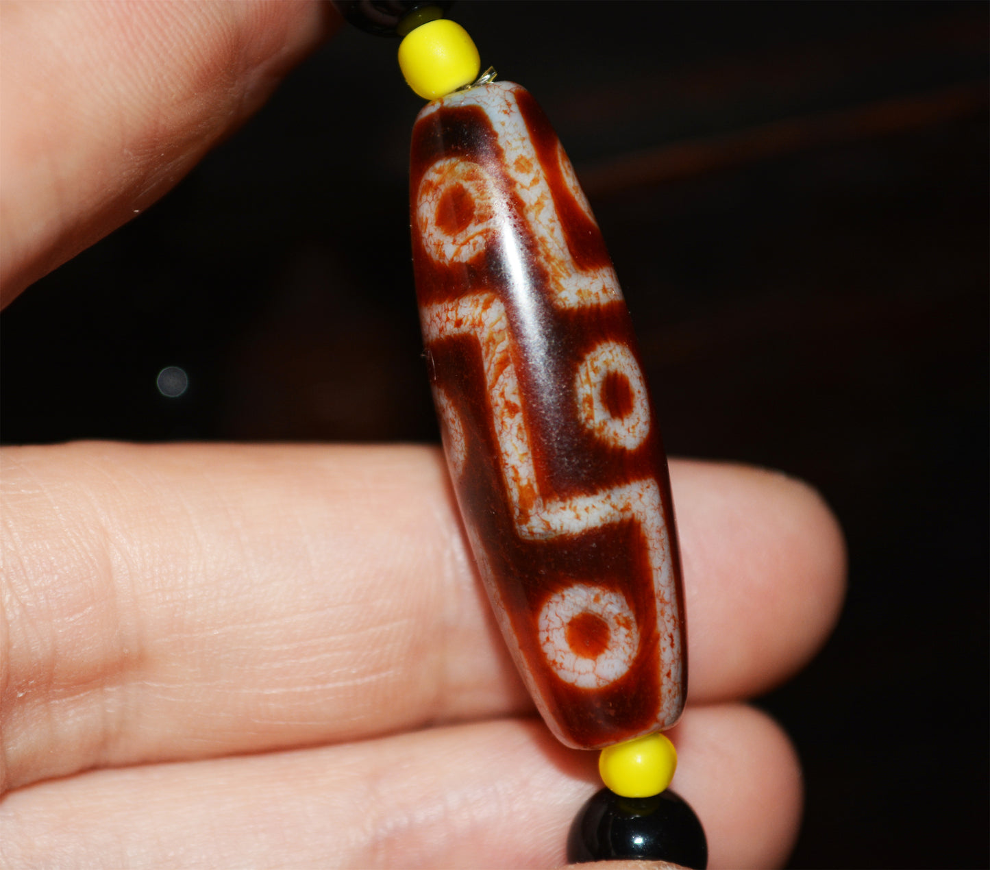 Tibetan Ancient Real Nine Eyes Dzi Bead Bracelet Amulet Himalaya Old Antique Genuine Agate Nepal 9 Eyed Pure Gzi Talisman