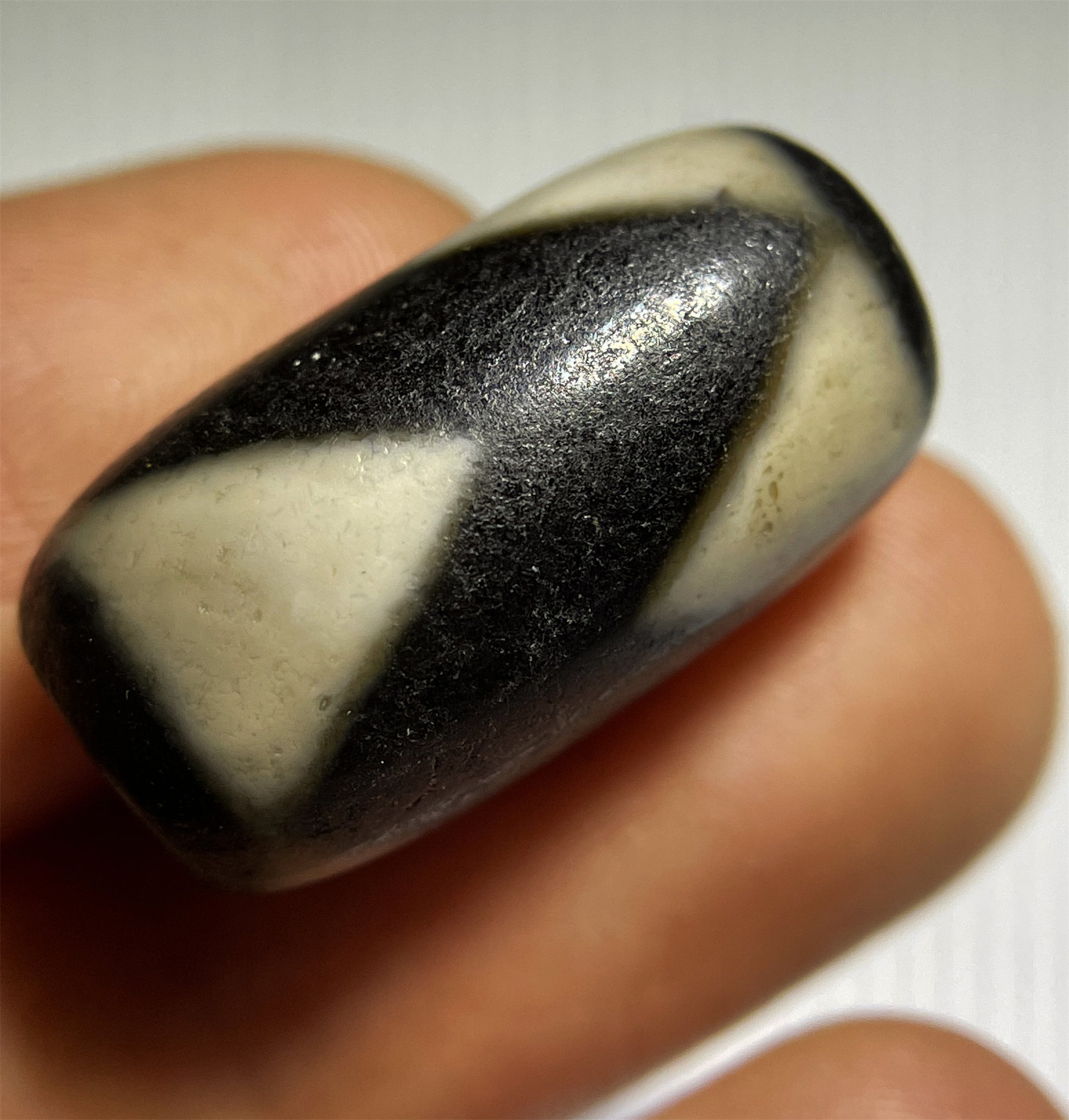 Tibetan Ancient Real Tiger Tooth Dzi Bead Amulet Himalayas Pendant Water Wave Genuine Agate  Gzi Talisman